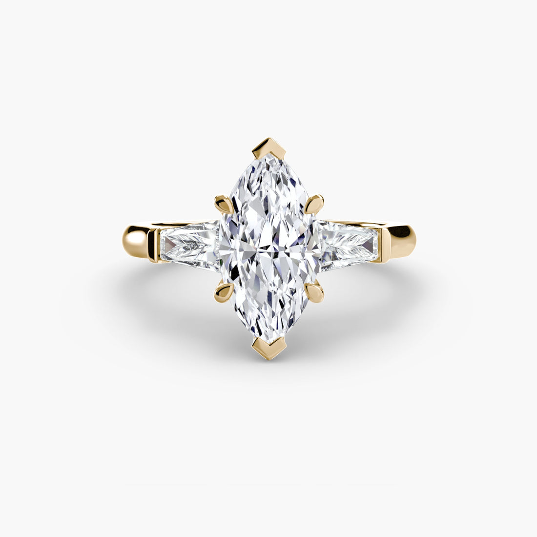Three-Stone Ring (Baguette Side Stones) ALZA