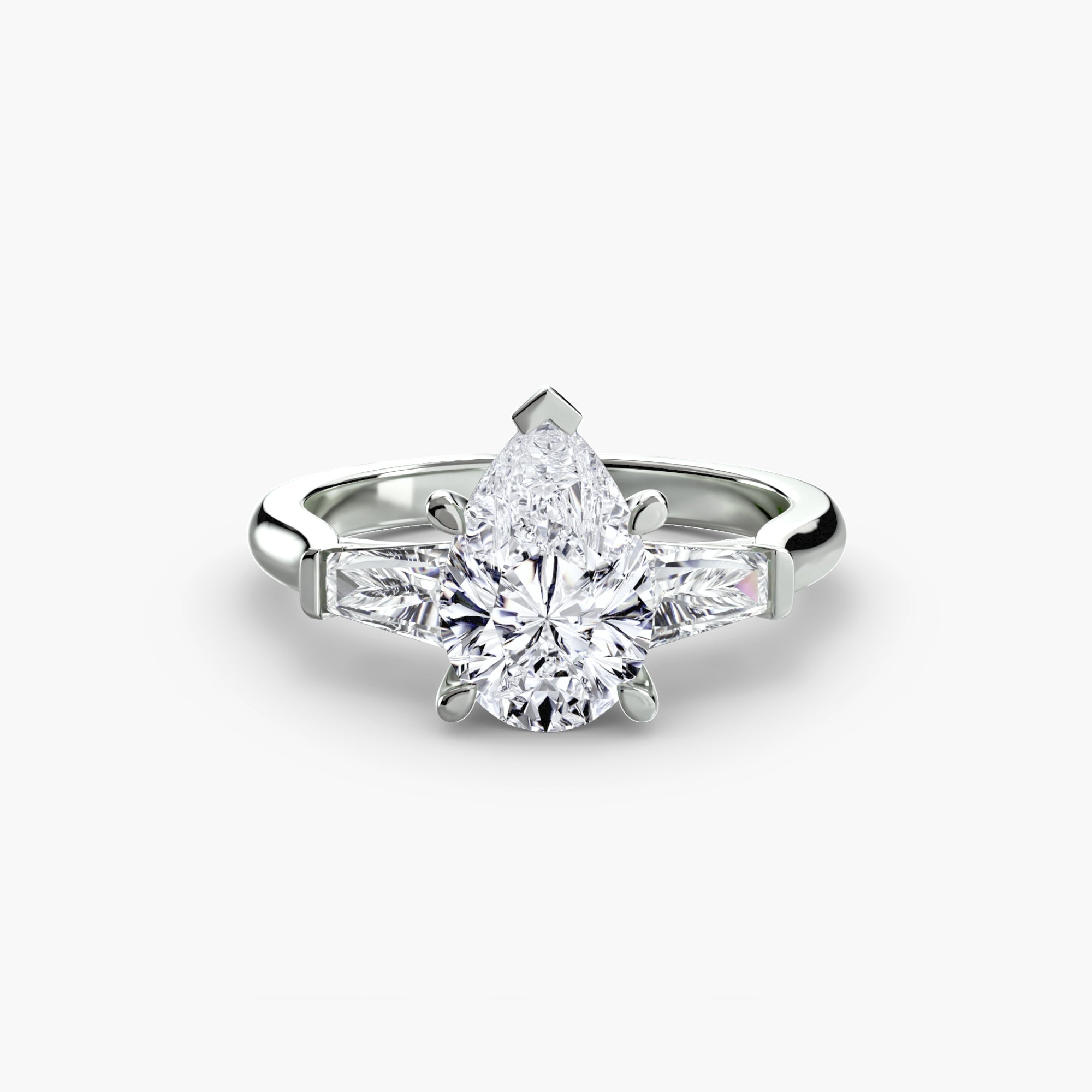 Three-Stone Ring (Baguette Side Stones) ALZA