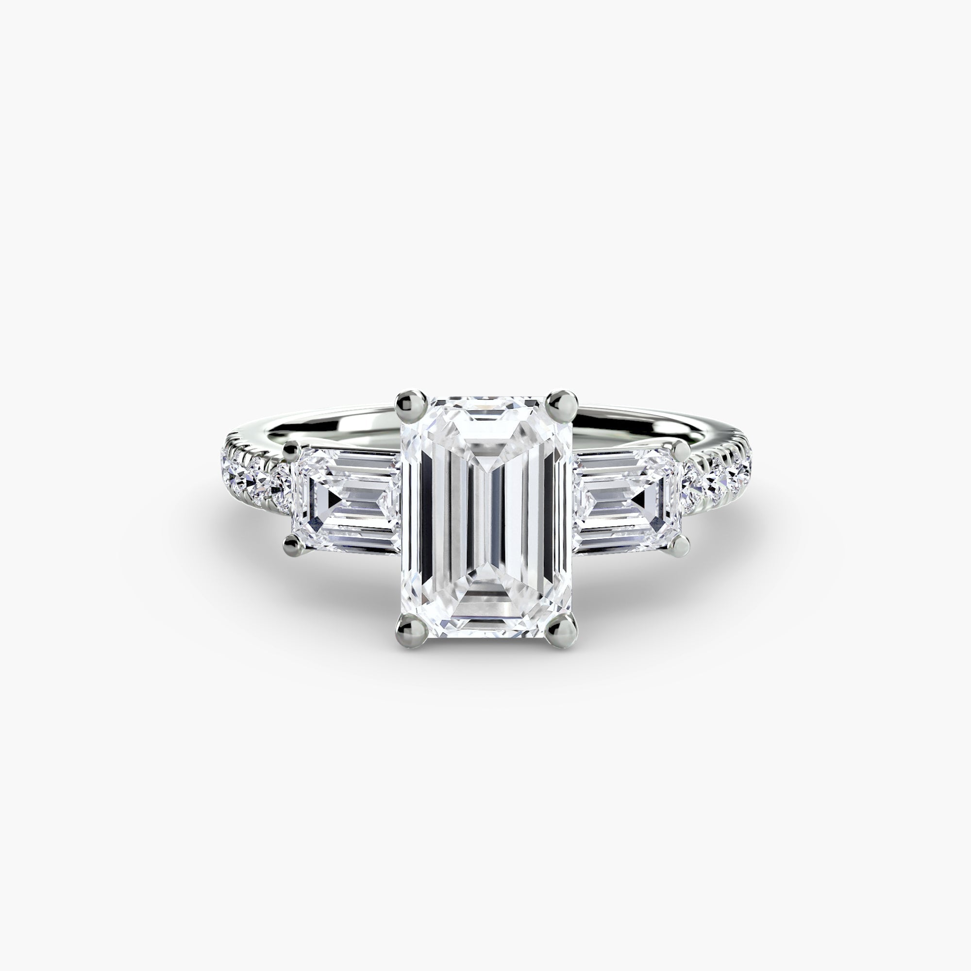 Three-Stone Ring with Pavé Band 4 ALZA