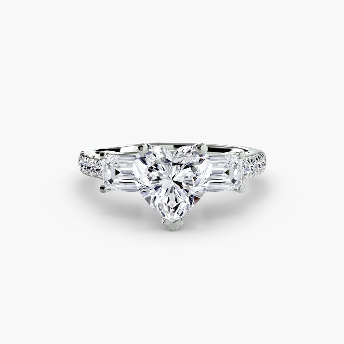 Three-Stone Ring with Pavé Band 4 ALZA