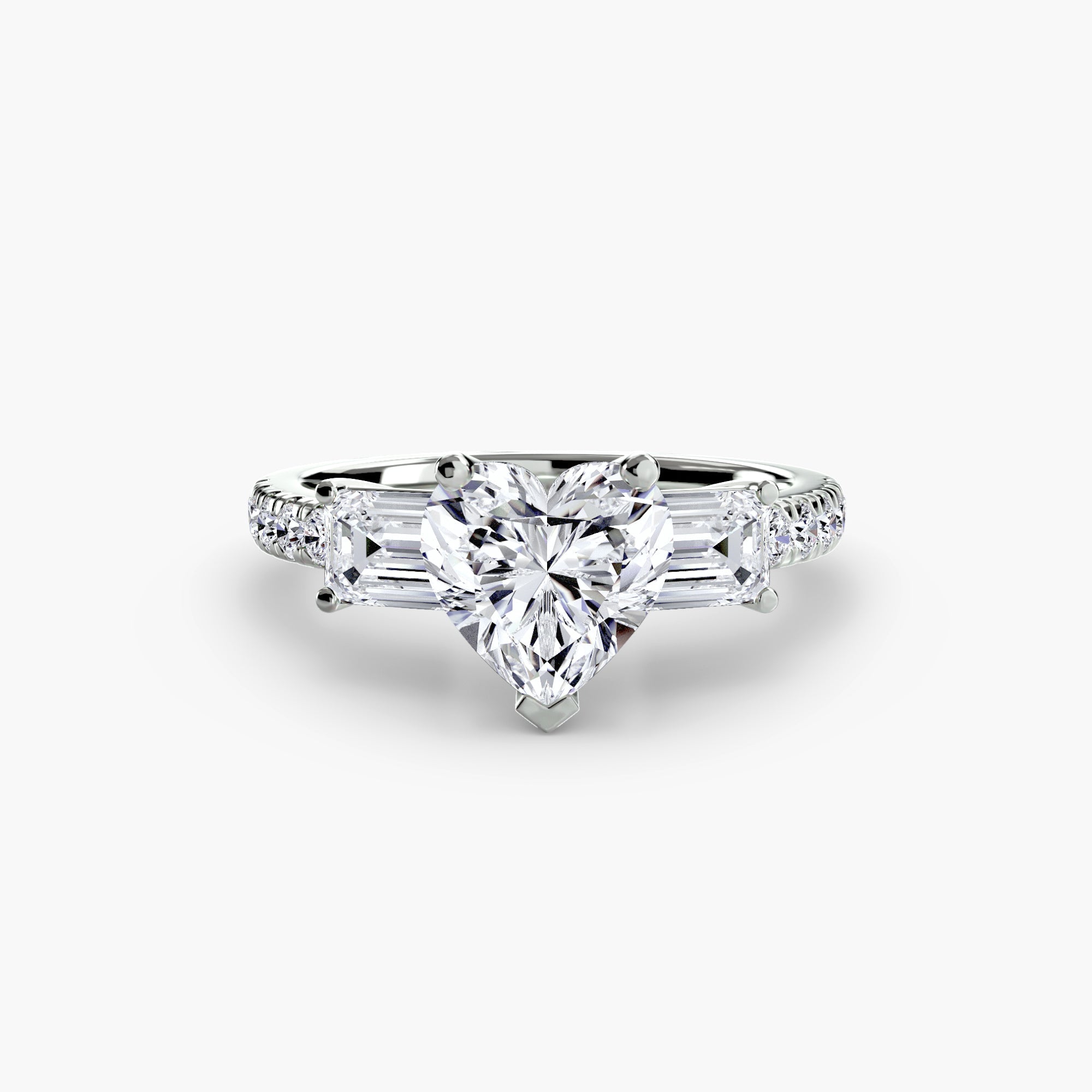 Three-Stone Ring with Pavé Band 4 ALZA