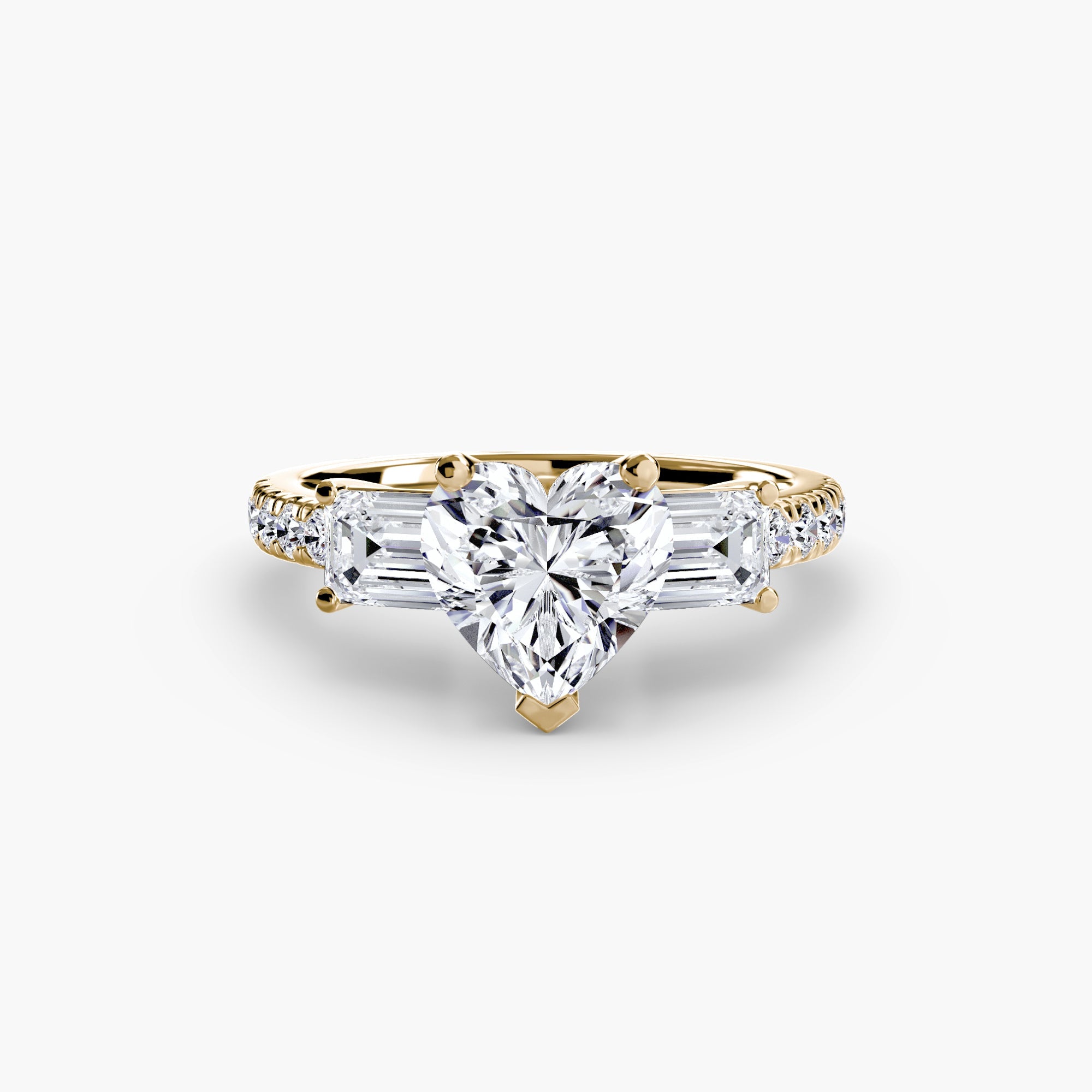 Three-Stone Ring with Pavé Band 4 ALZA
