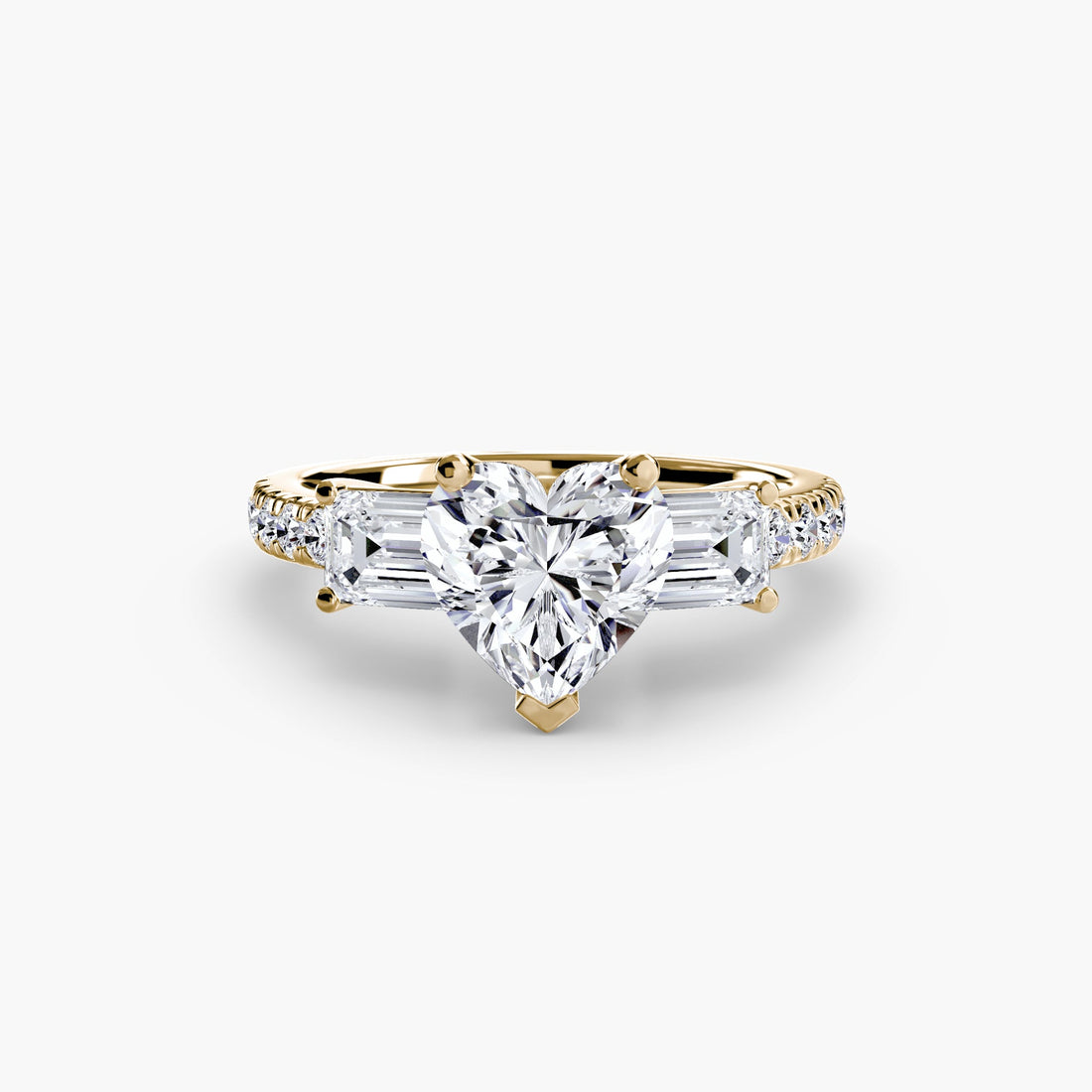 Three-Stone Ring with Pavé Band 4 ALZA