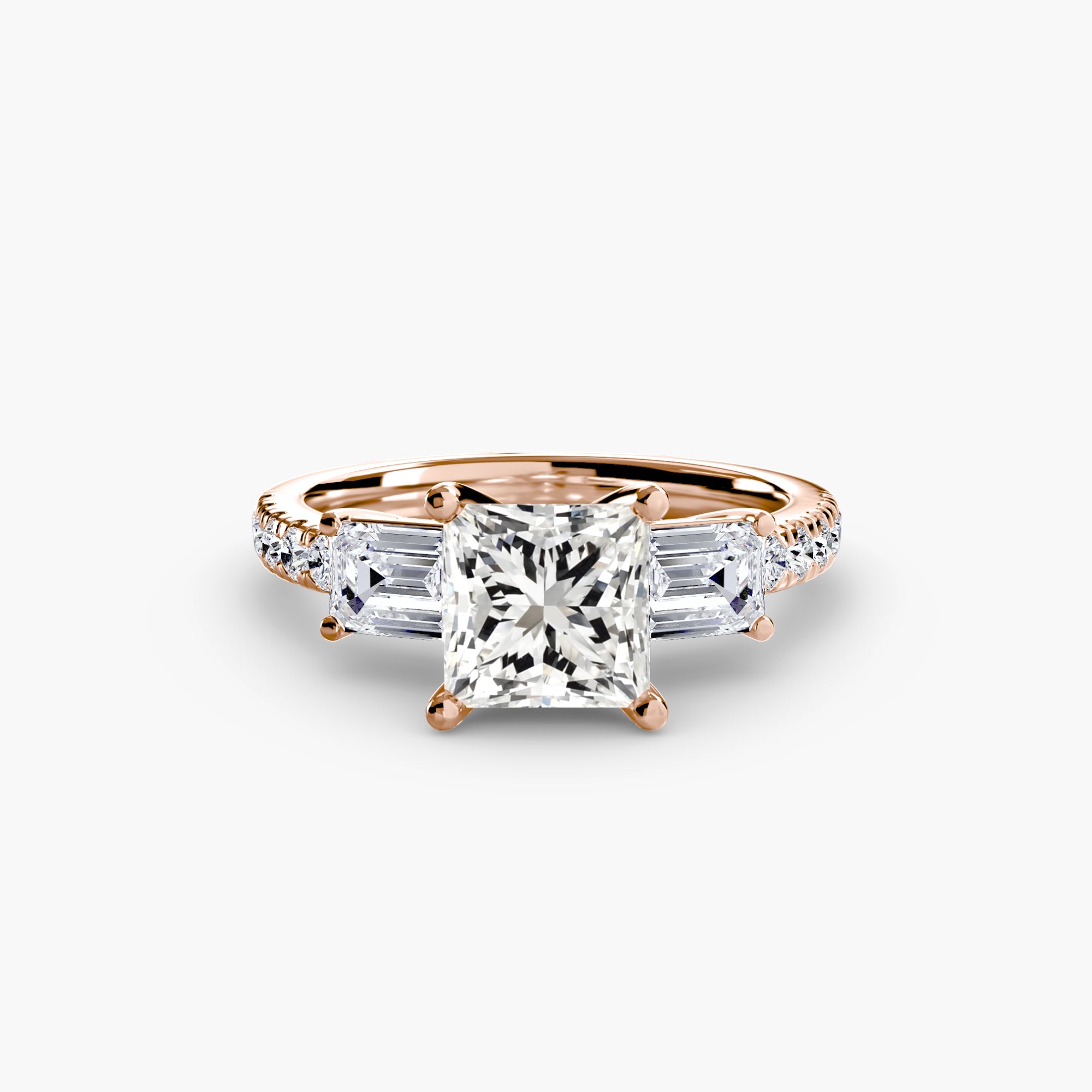Three-Stone Ring with Pavé Band 4 ALZA