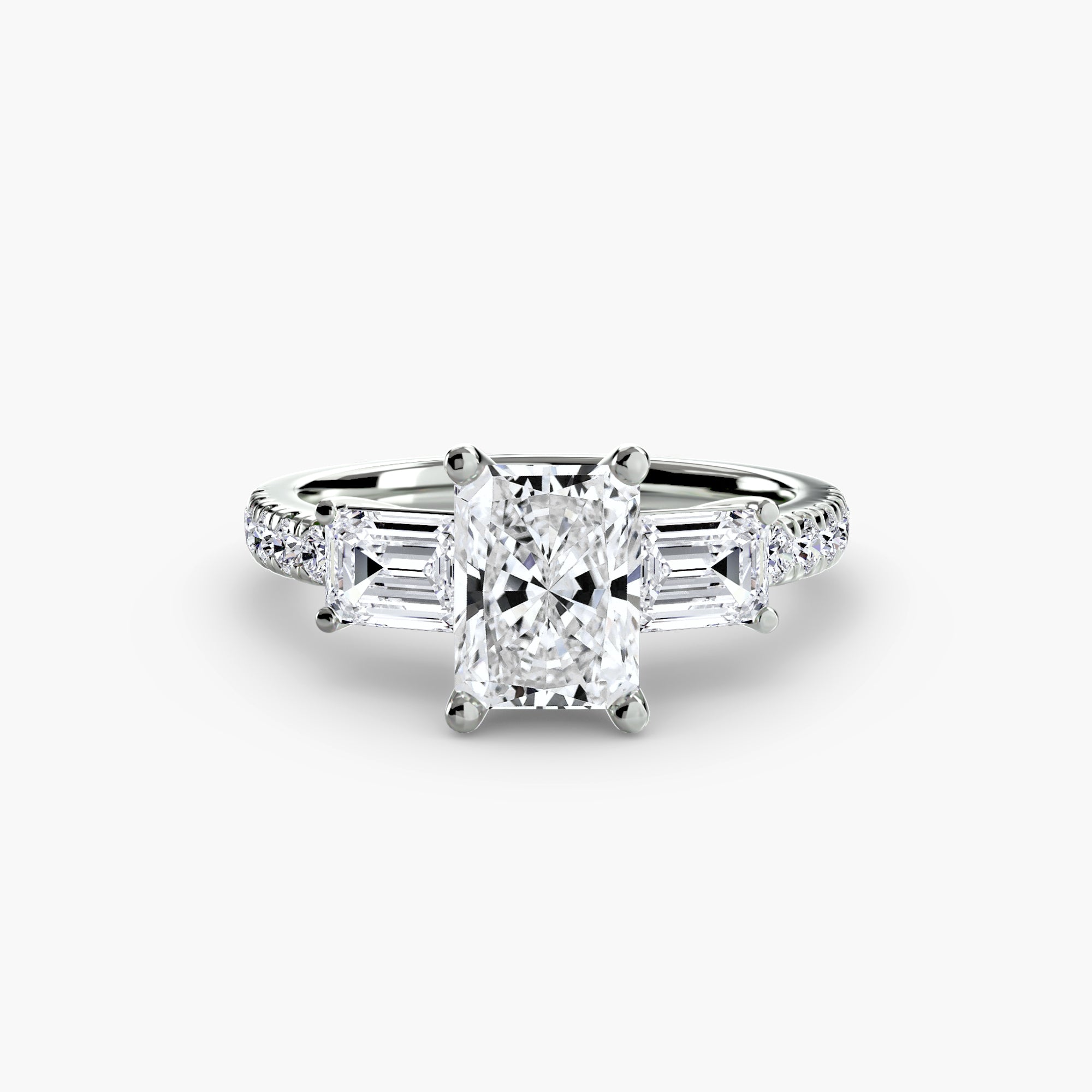 Three-Stone Ring with Pavé Band 4 ALZA