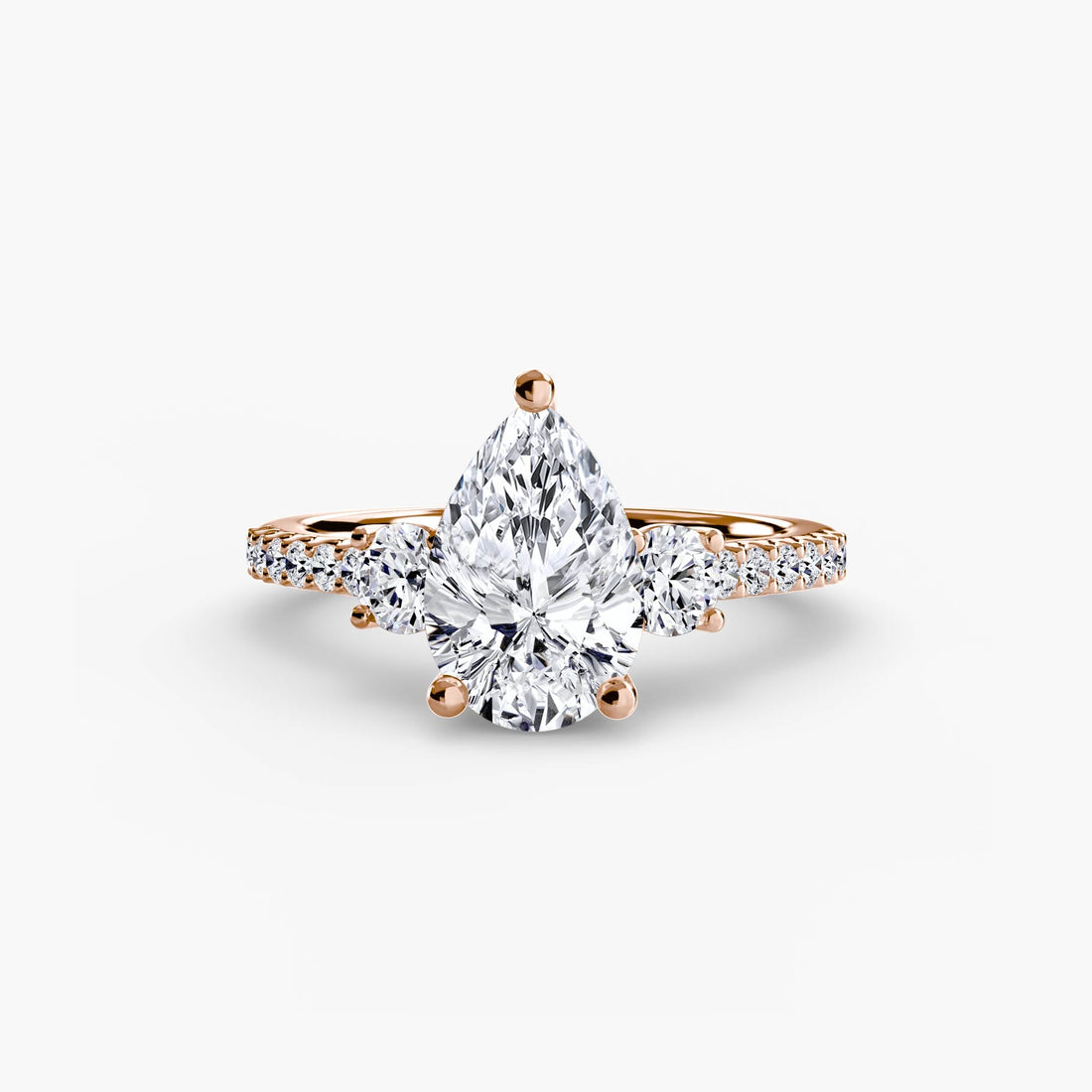 Three-Stone Ring with Pavé Band 5 ALZA