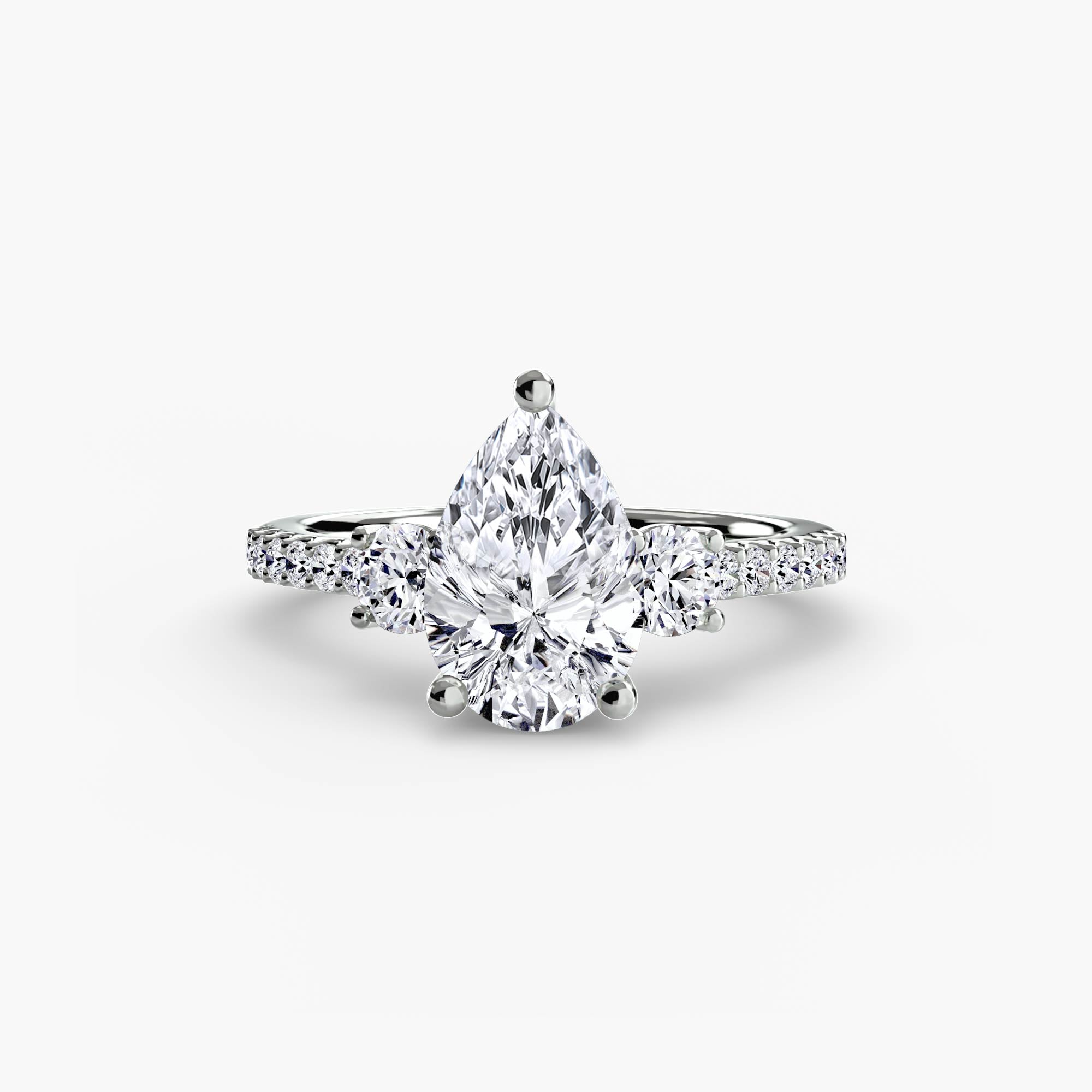 Three-Stone Ring with Pavé Band 5 ALZA