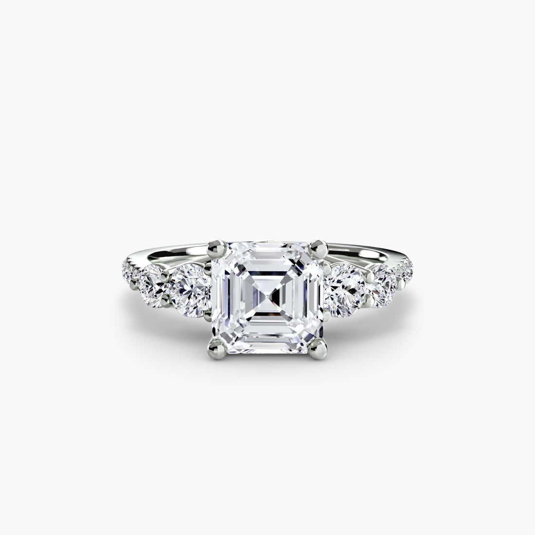Five Stone Ring with Pavé Band ALZA