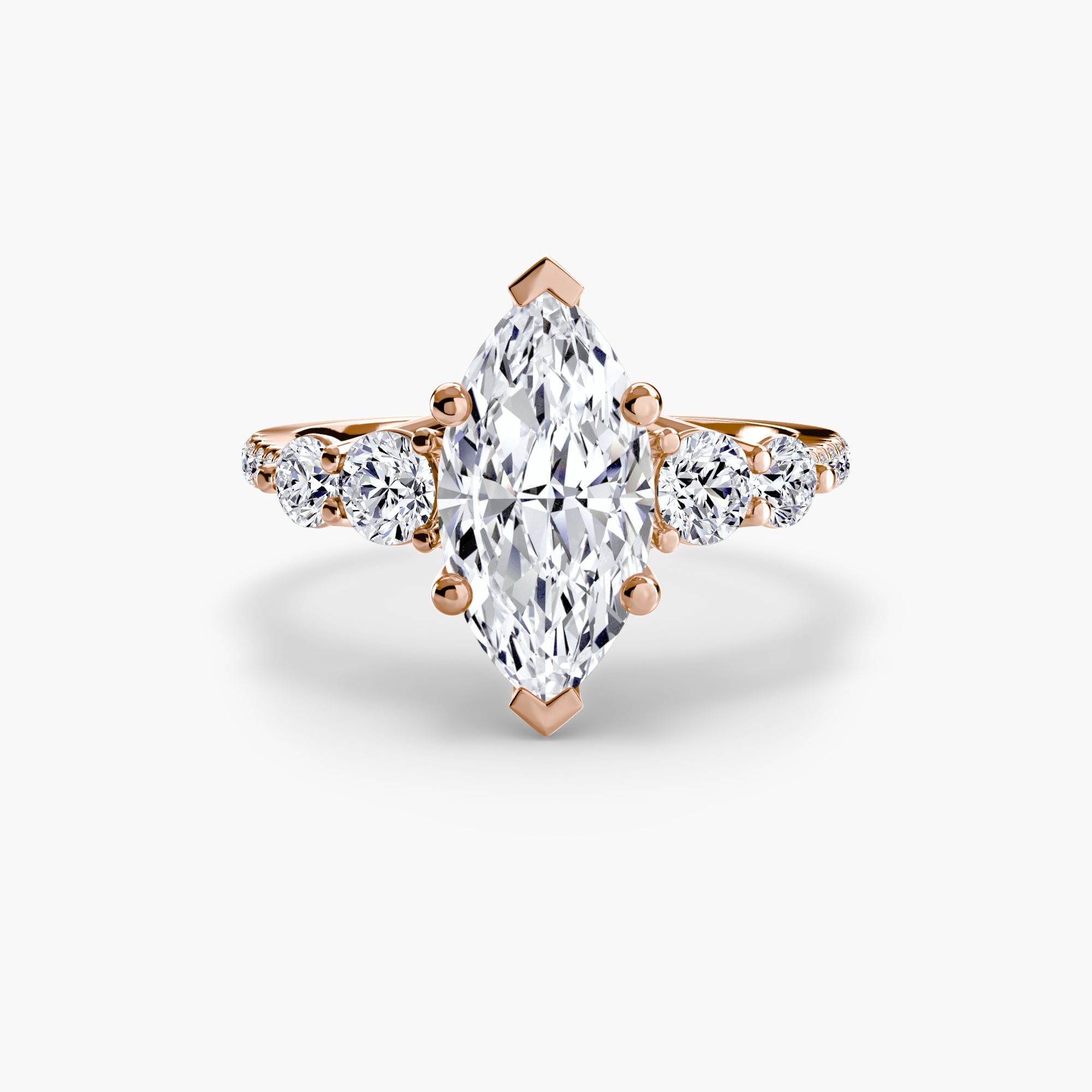 Five Stone Ring with Pavé Band ALZA