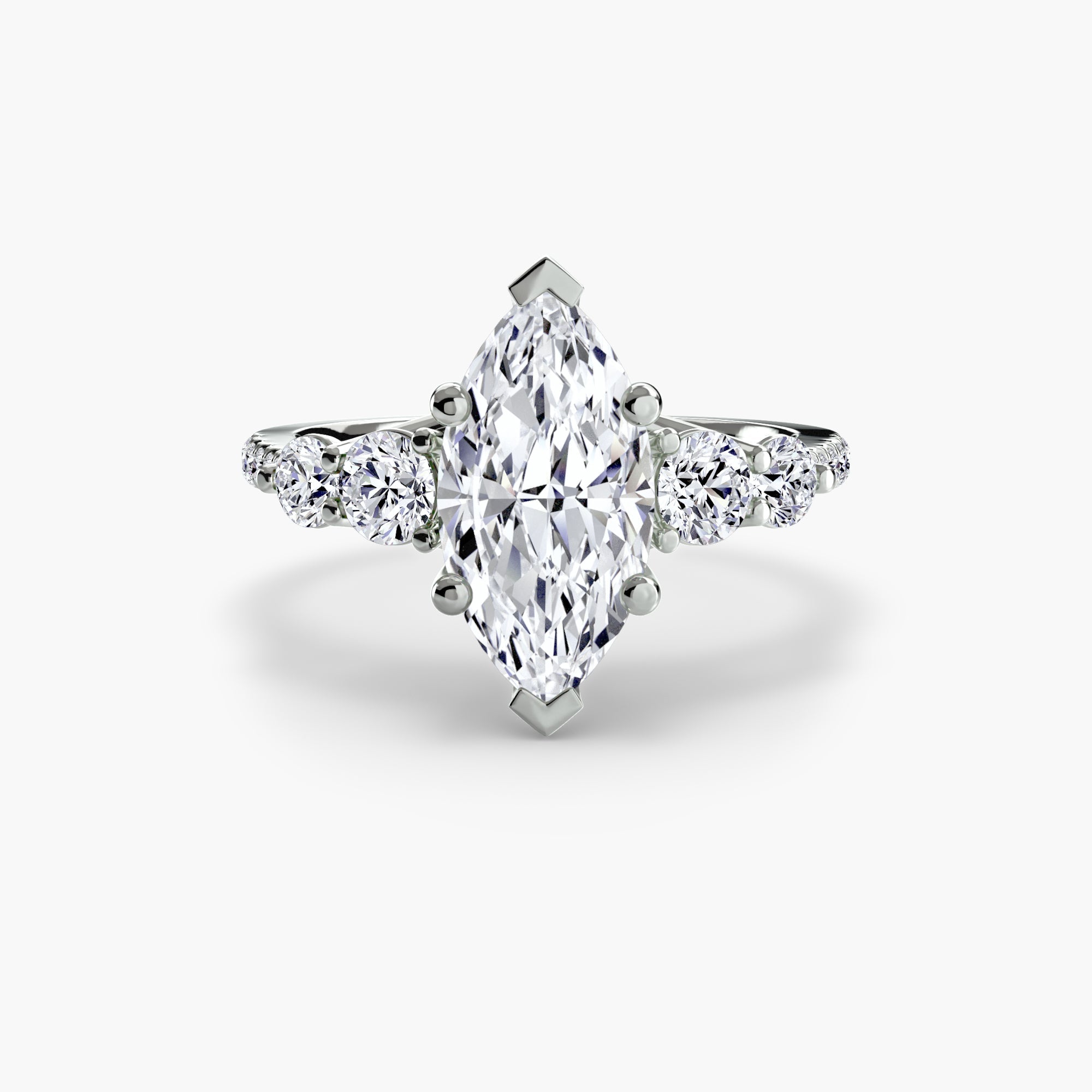 Five Stone Ring with Pavé Band ALZA