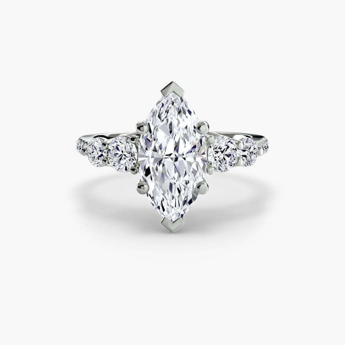 Five Stone Ring with Pavé Band ALZA
