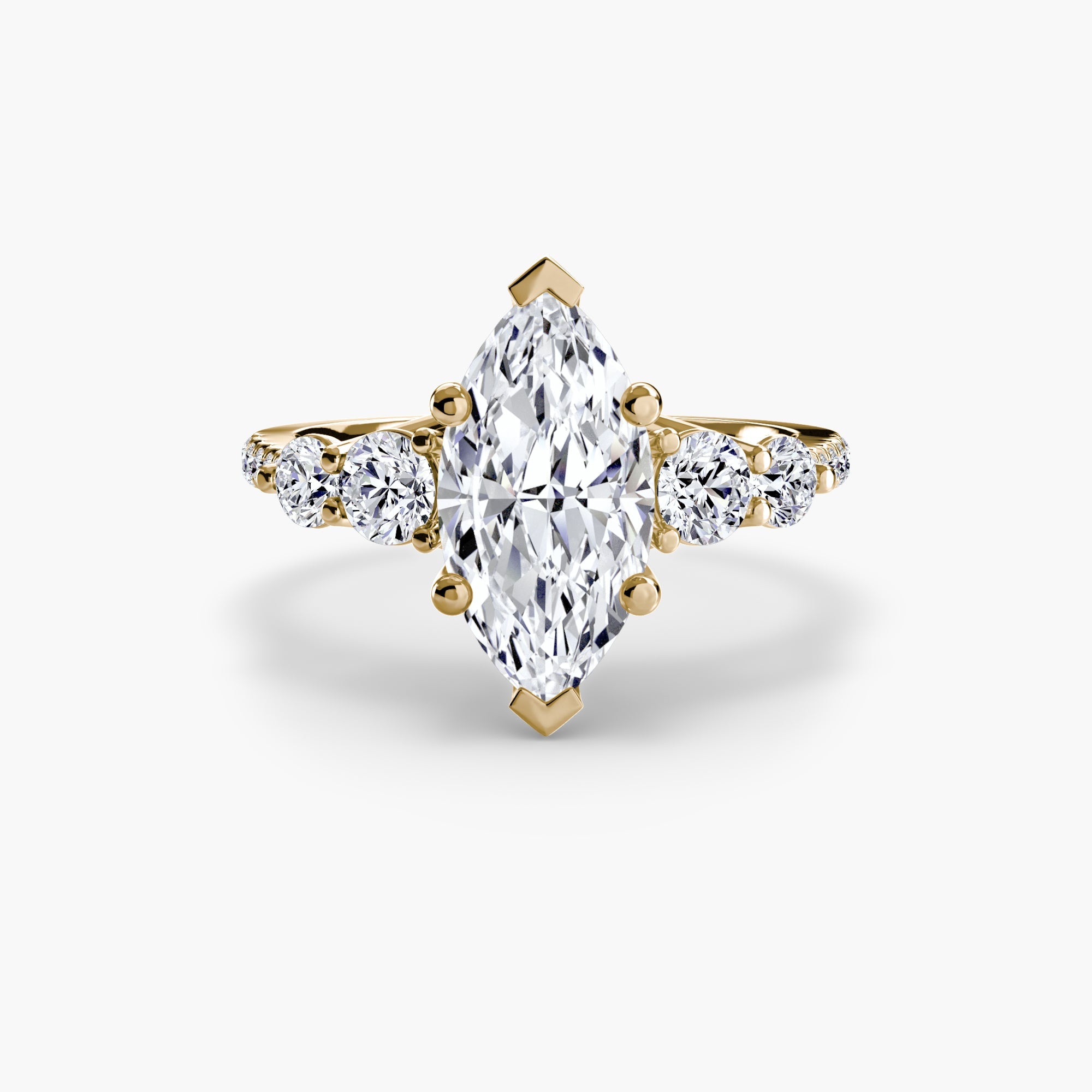 Five Stone Ring with Pavé Band ALZA