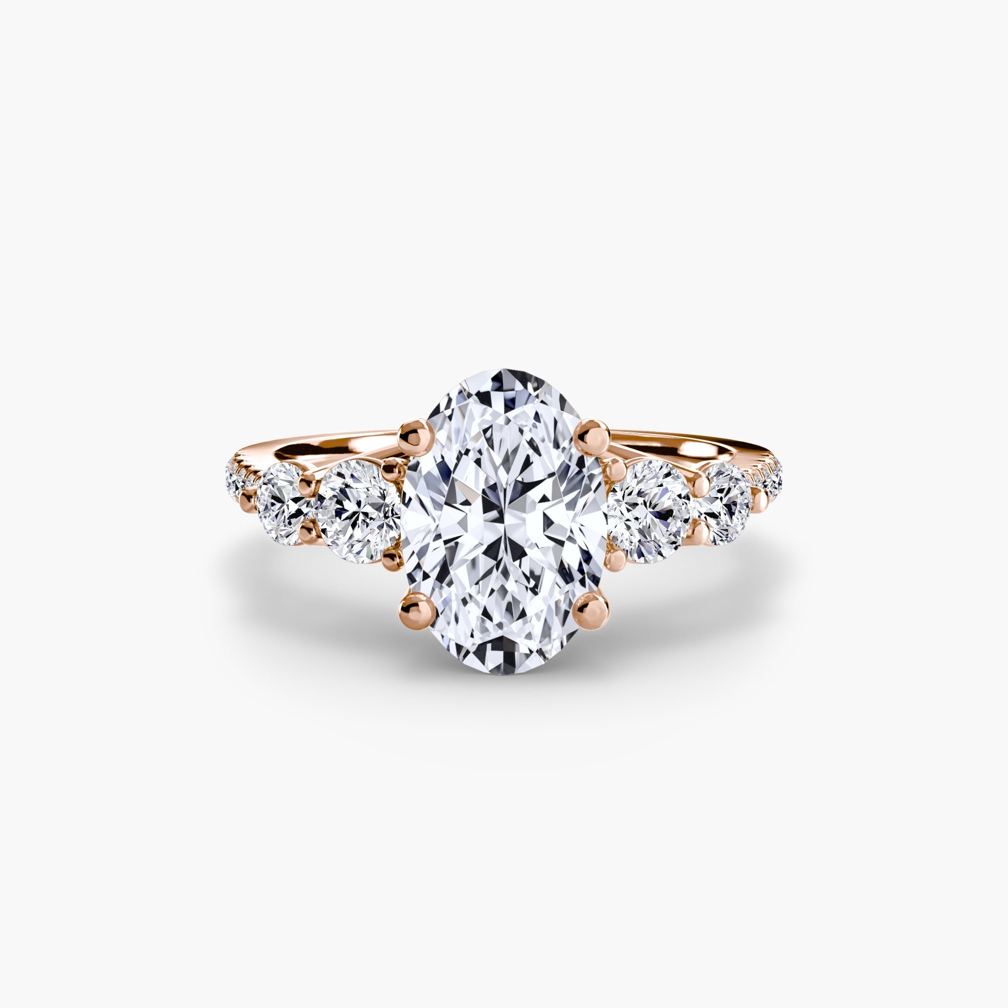 Five Stone Ring with Pavé Band ALZA