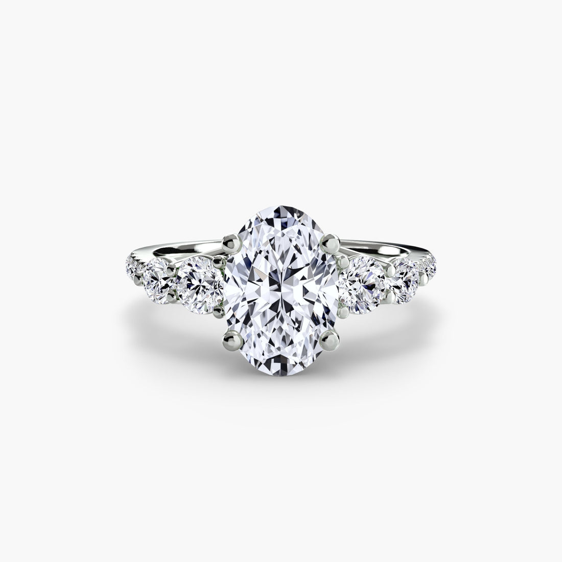 Five Stone Ring with Pavé Band ALZA