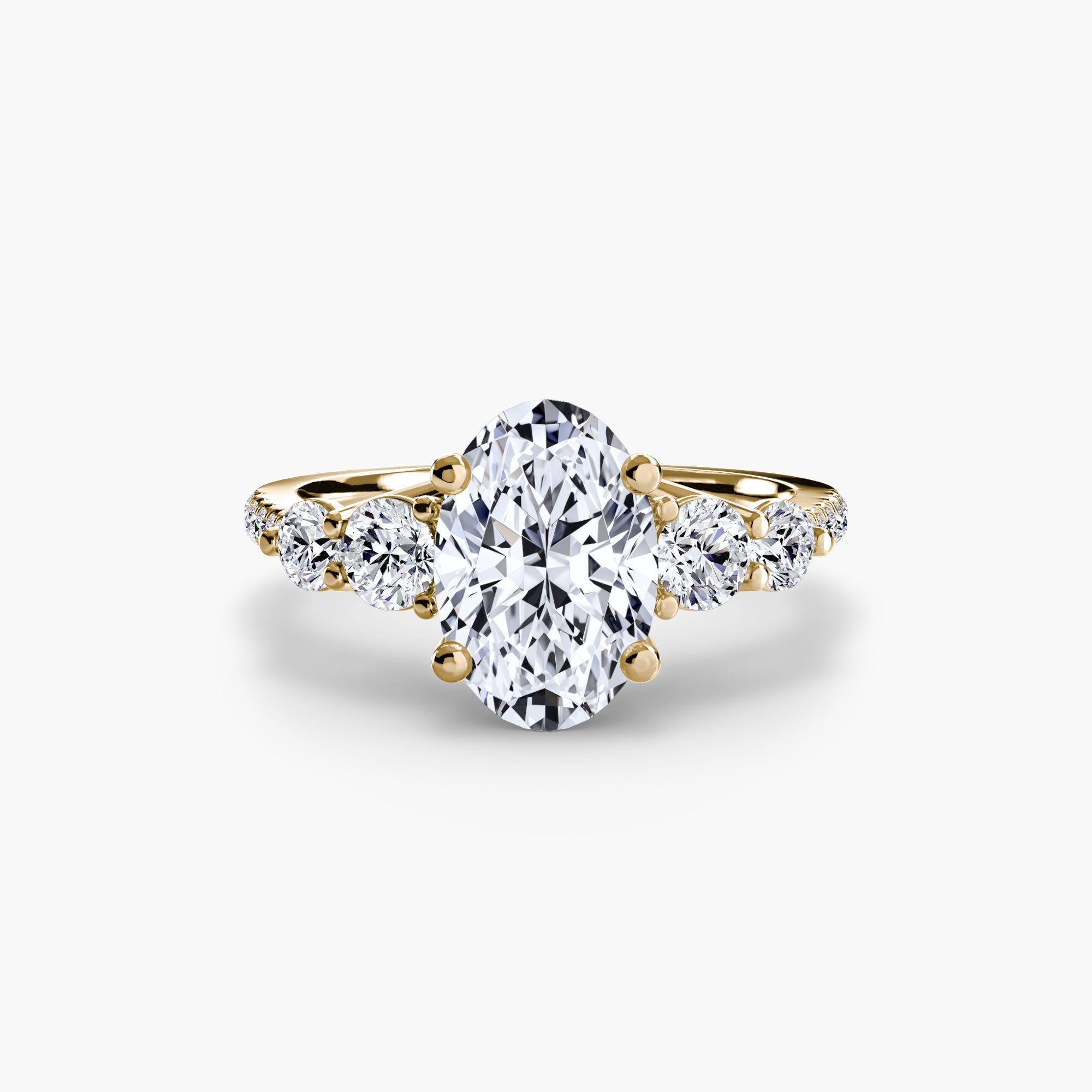 Five Stone Ring with Pavé Band ALZA