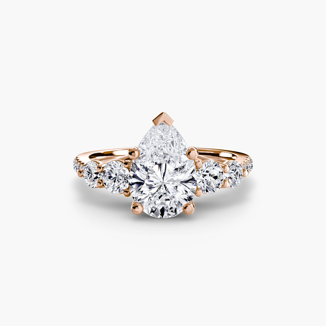 Five Stone Ring with Pavé Band ALZA