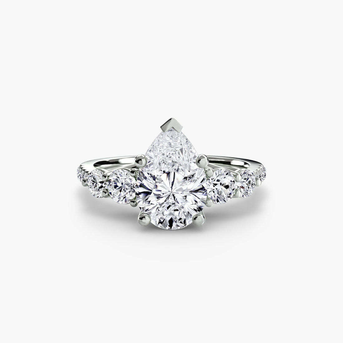 Five Stone Ring with Pavé Band ALZA