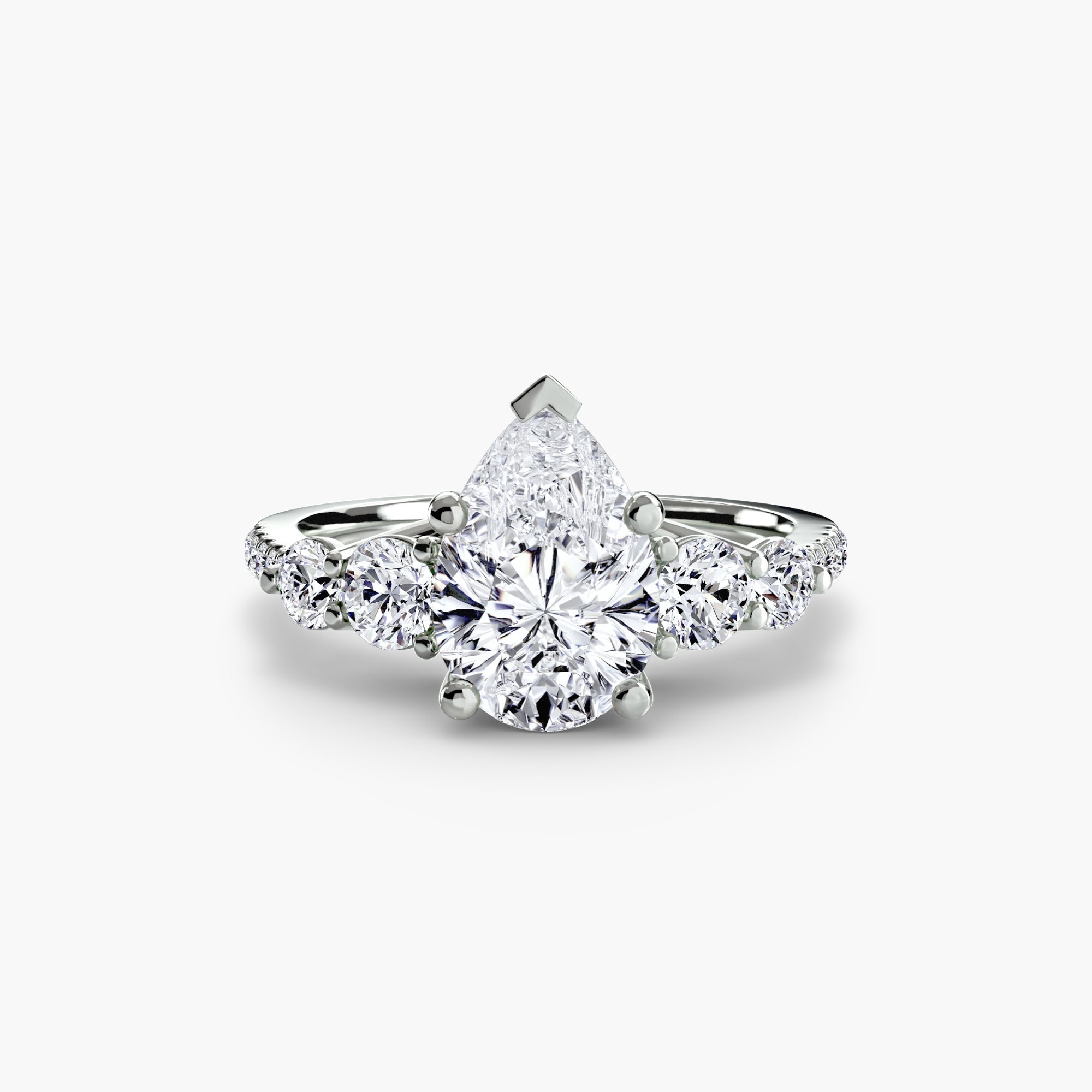 Five Stone Ring with Pavé Band ALZA