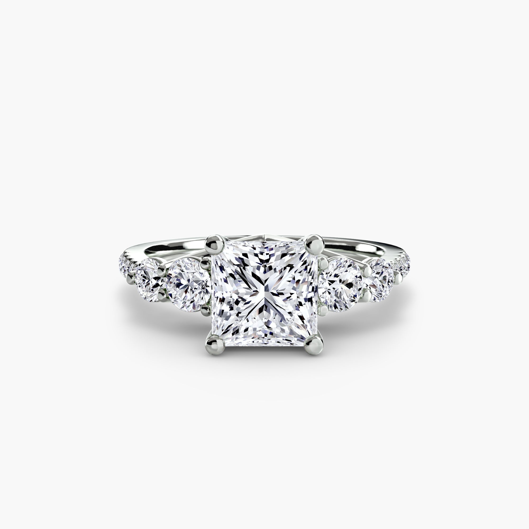 Five Stone Ring with Pavé Band ALZA