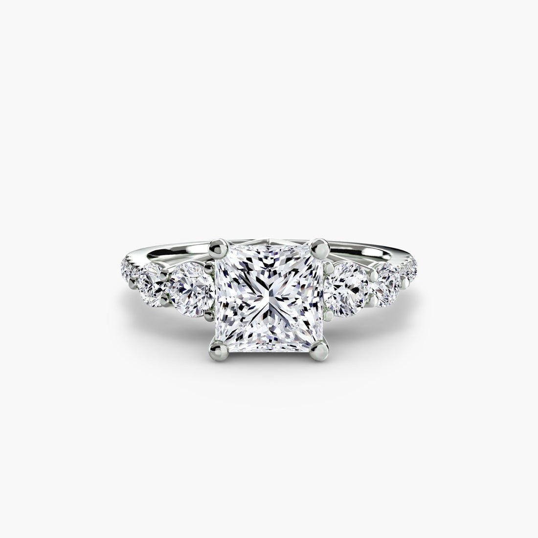 Five Stone Ring with Pavé Band ALZA