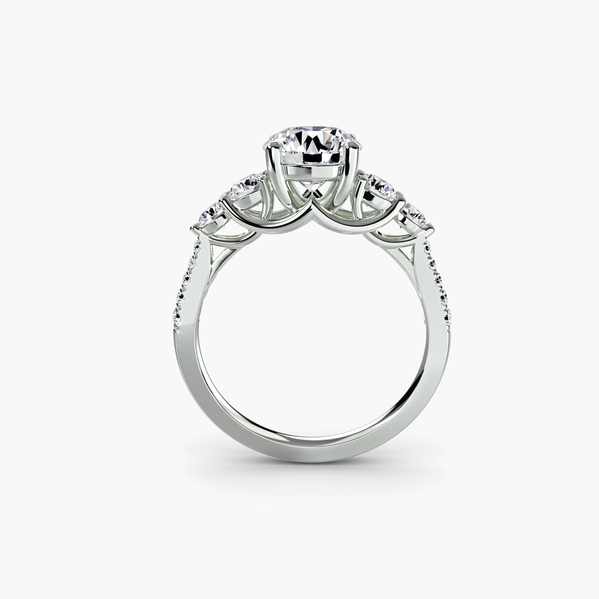 Five Stone Ring with Pavé Band ALZA
