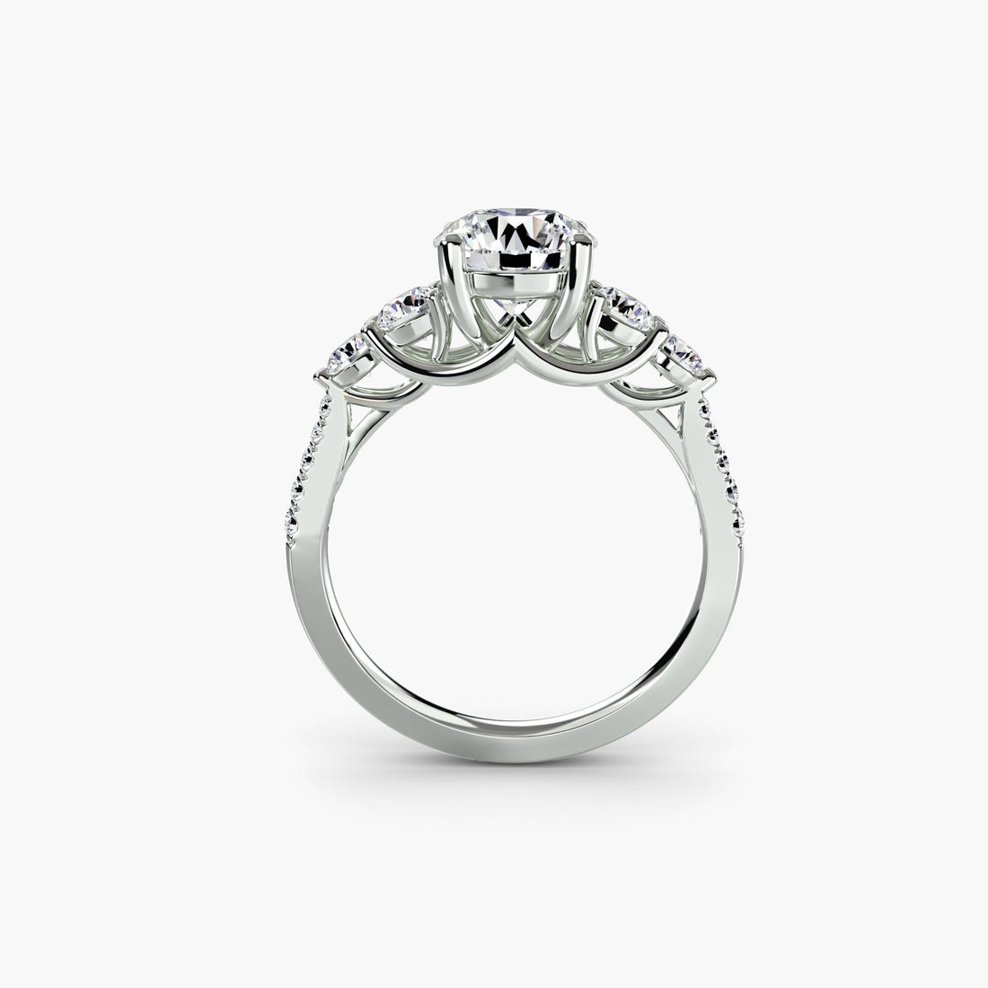 Five Stone Ring with Pavé Band ALZA