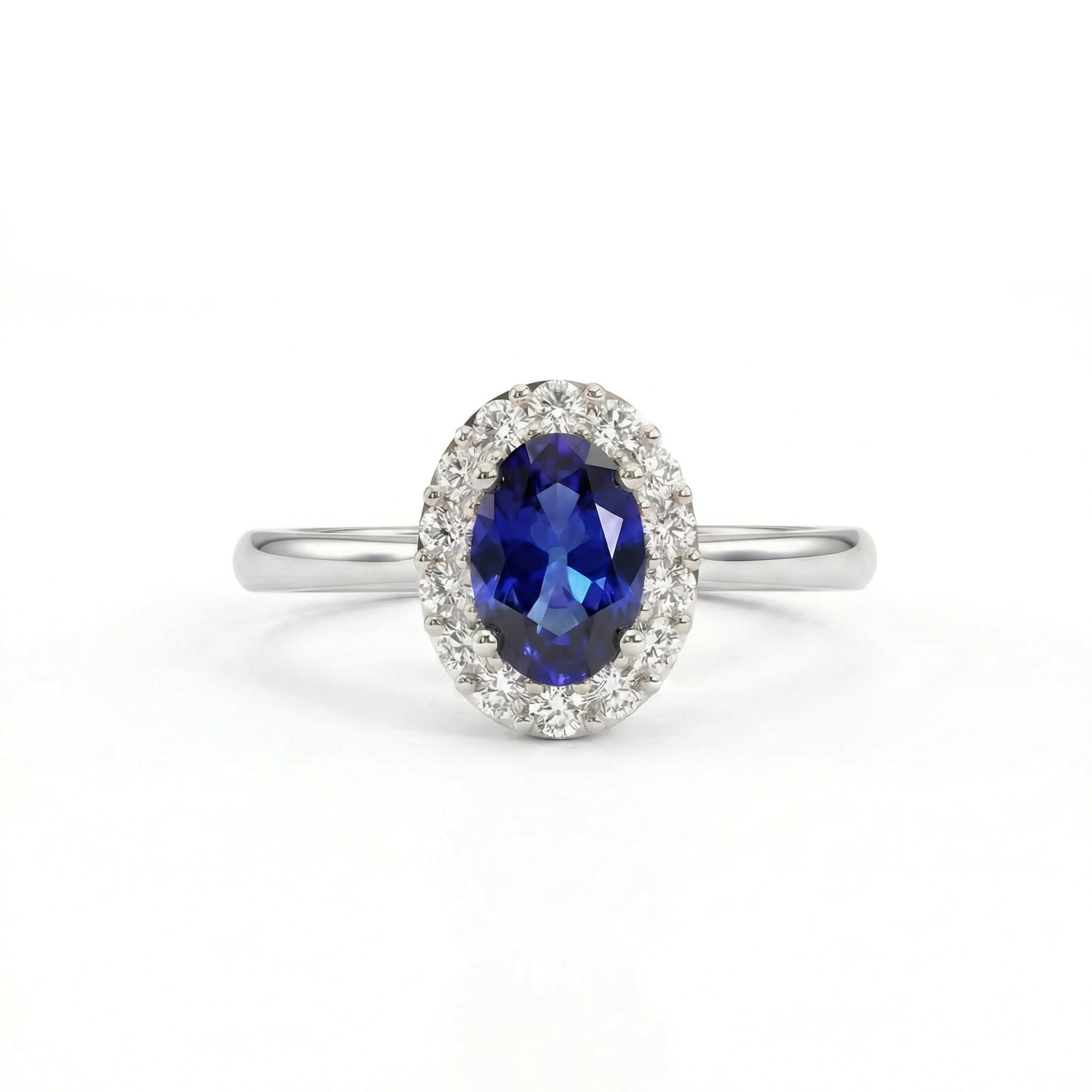 Royale Halo Oval-Cut Sapphire Diamond Ring