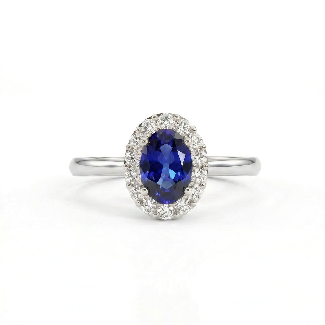 Royale Halo Oval-Cut Sapphire Diamond Ring