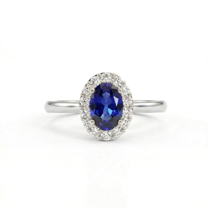 Royale Halo Oval-Cut Sapphire Diamond Ring