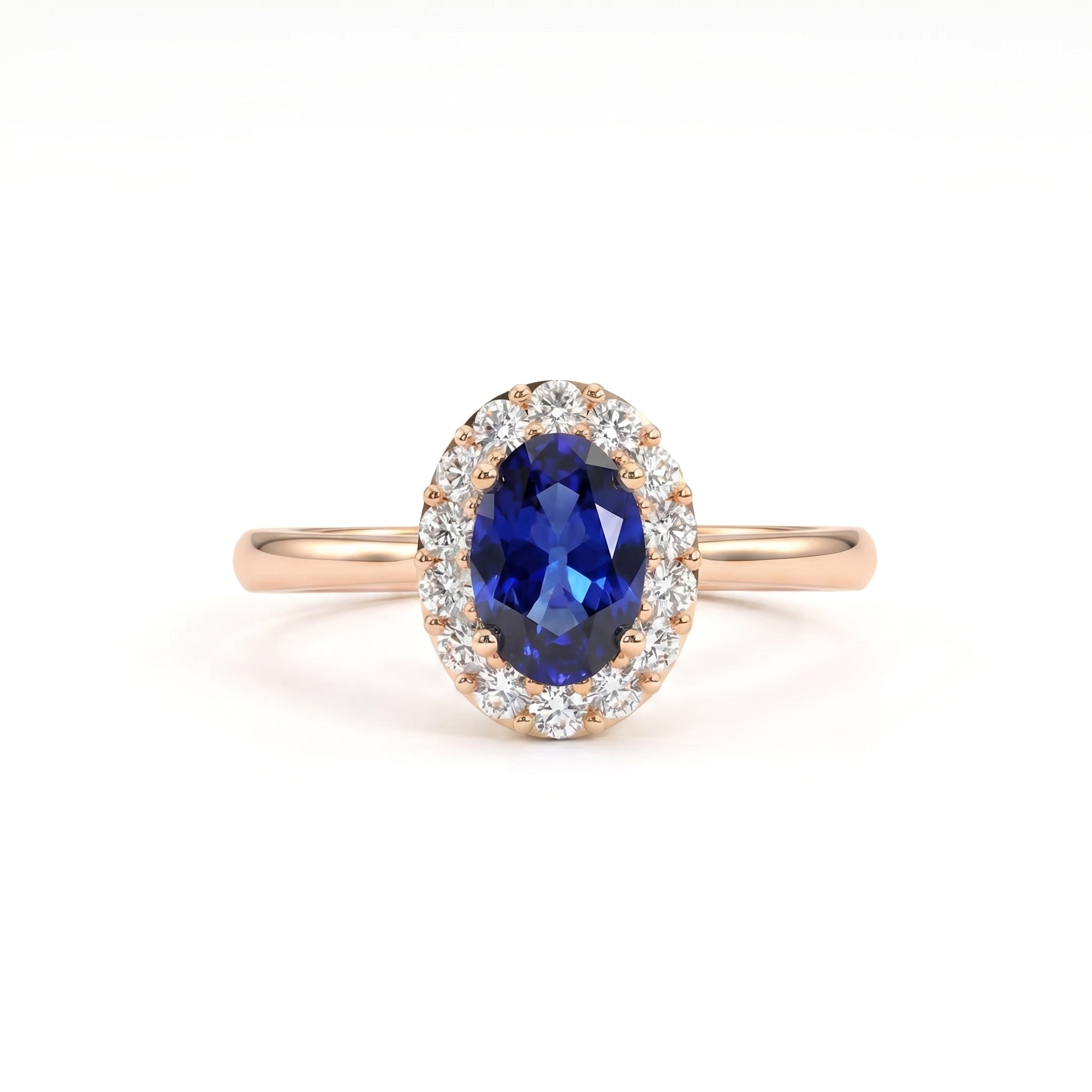 Royale Halo Oval-Cut Sapphire Diamond Ring