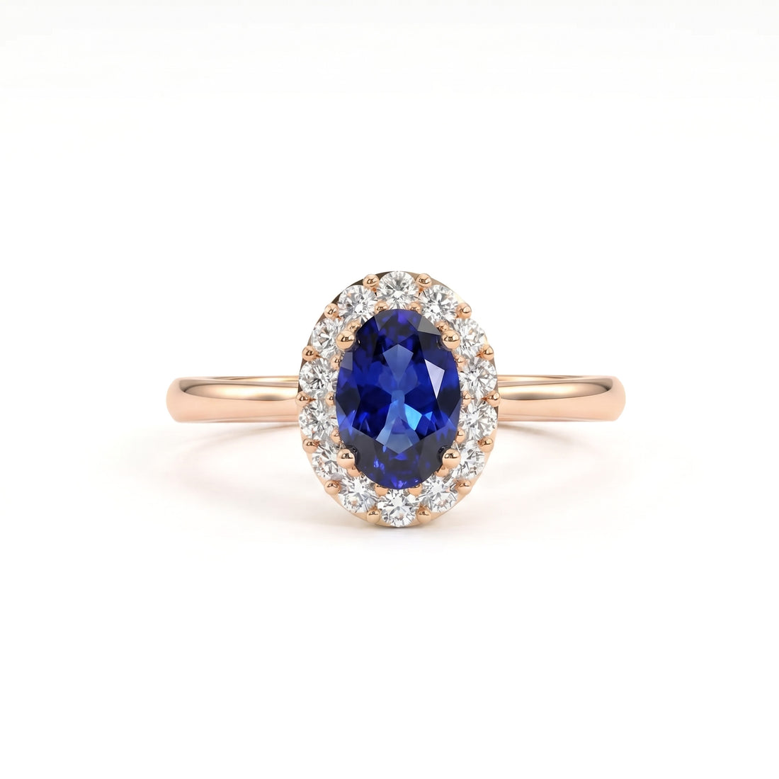 Royale Halo Oval-Cut Sapphire Diamond Ring