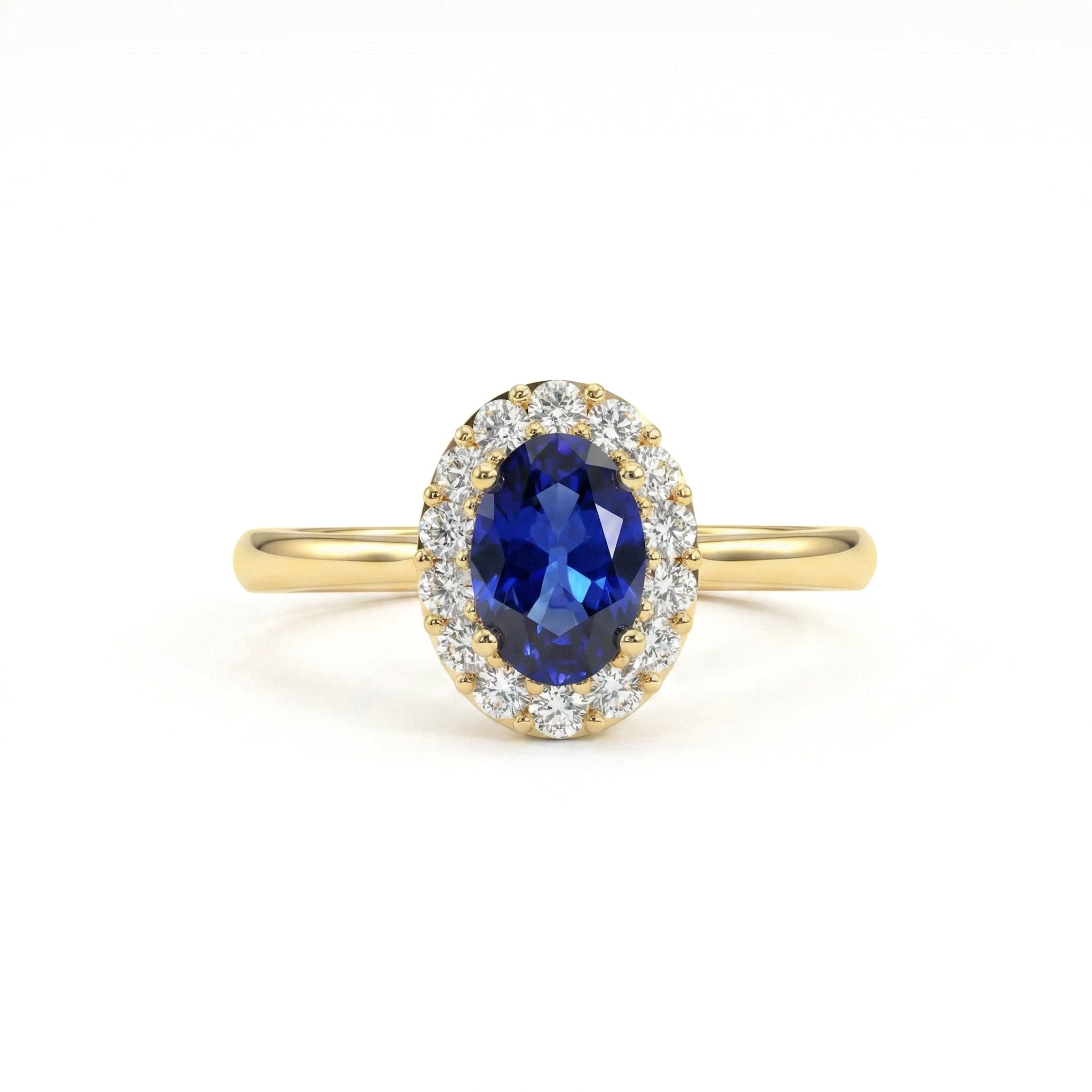 Royale Halo Oval-Cut Sapphire Diamond Ring