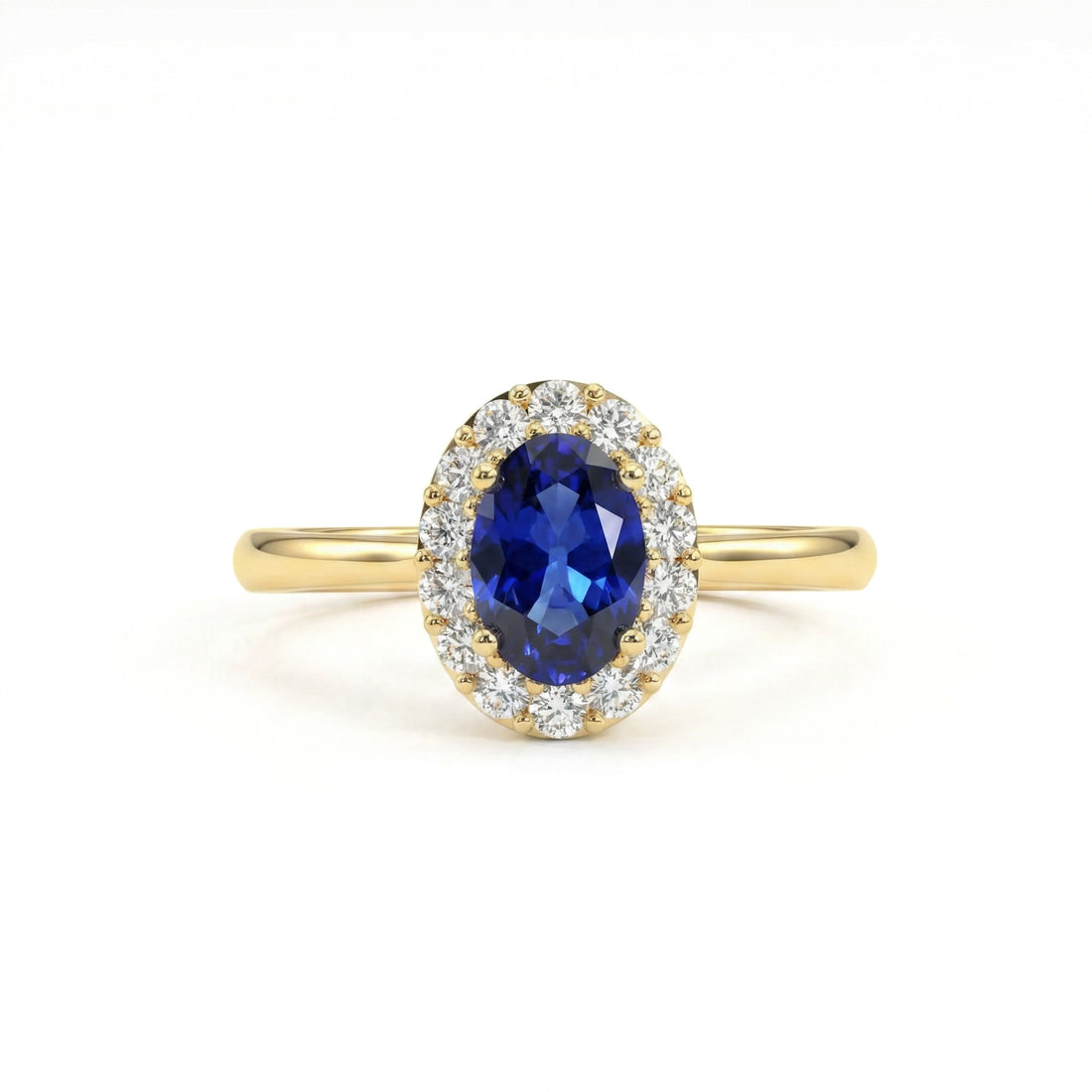 Royale Halo Oval-Cut Sapphire Diamond Ring