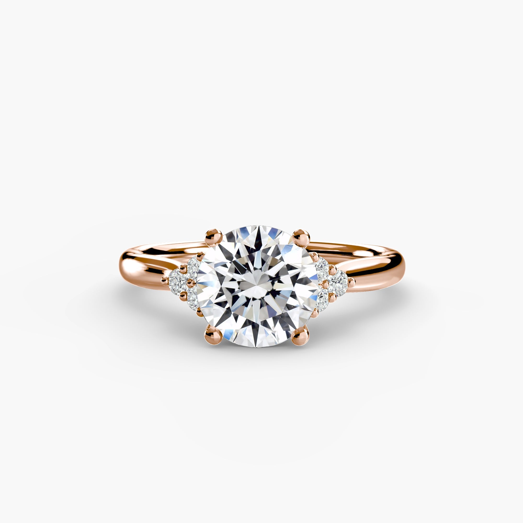 Solitaire with Cluster Shoulders ALZA