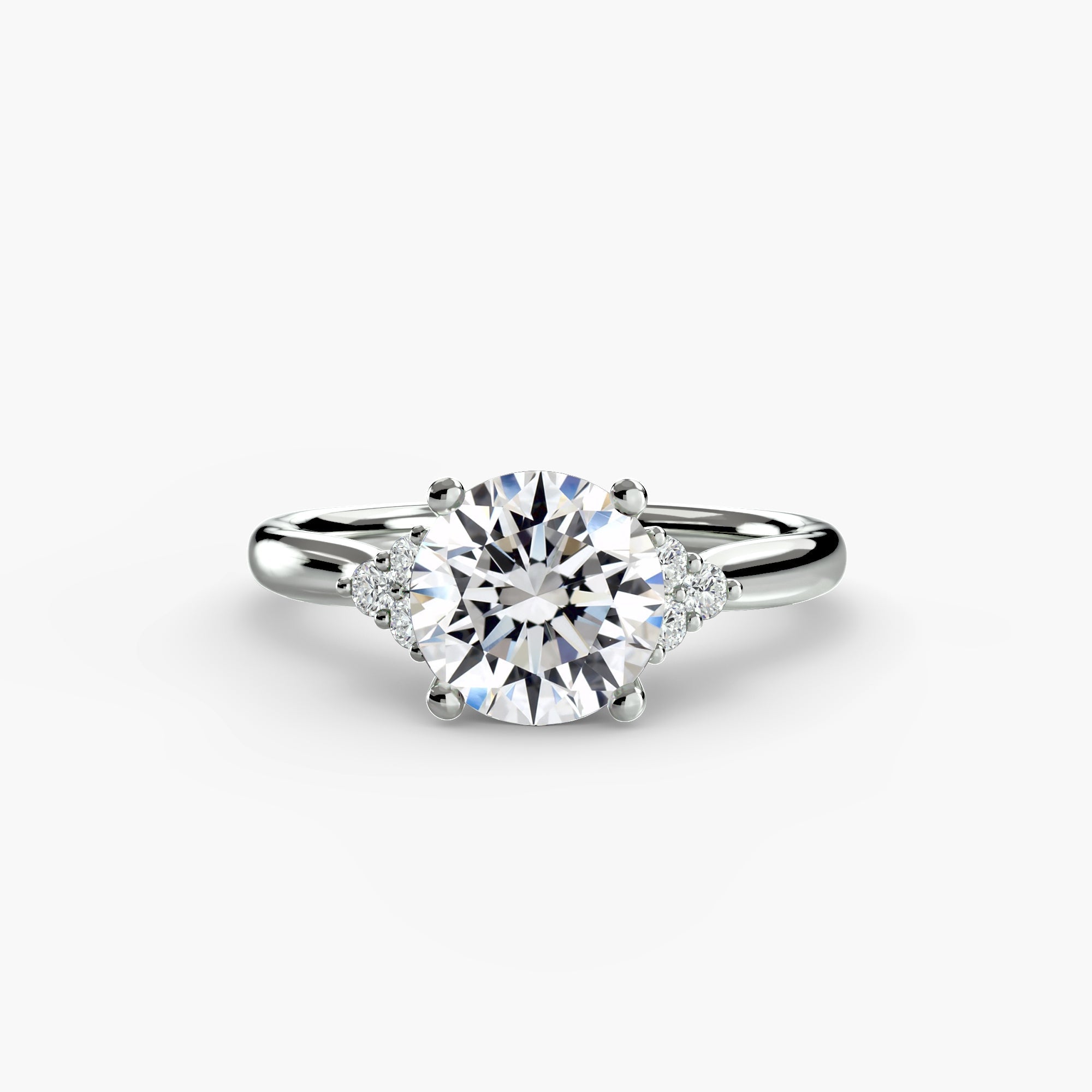 Solitaire with Cluster Shoulders ALZA