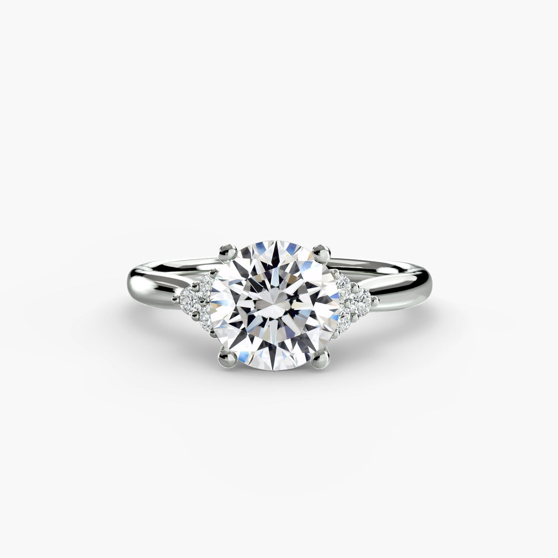 Solitaire with Cluster Shoulders ALZA