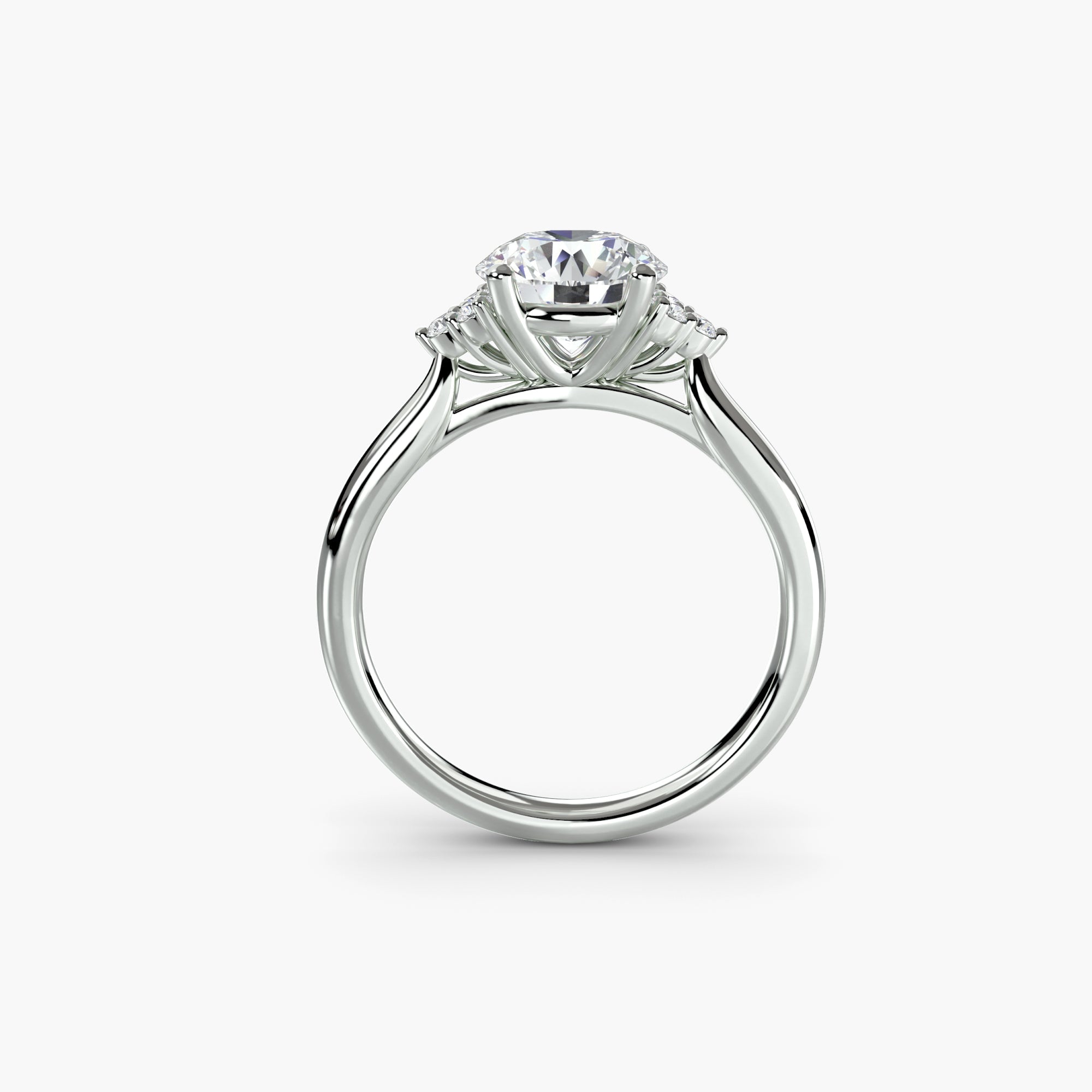 Solitaire with Cluster Shoulders ALZA