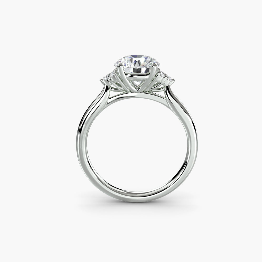 Solitaire with Cluster Shoulders ALZA
