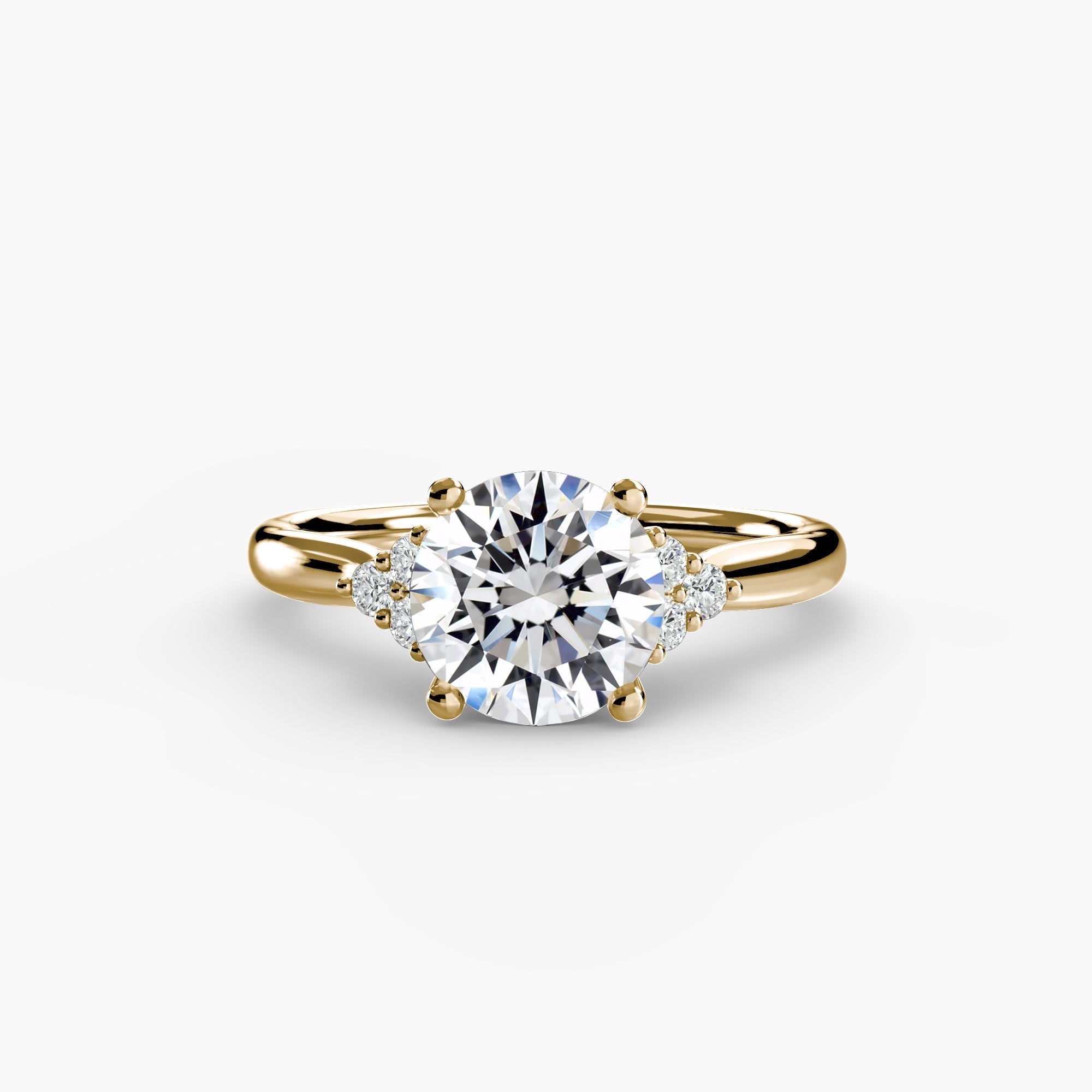 Solitaire with Cluster Shoulders ALZA