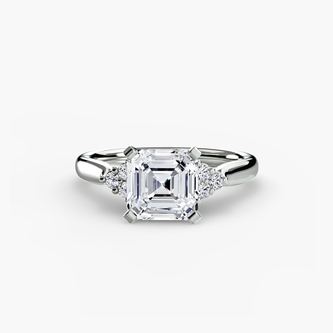 Solitaire with Cluster Shoulders 2 ALZA