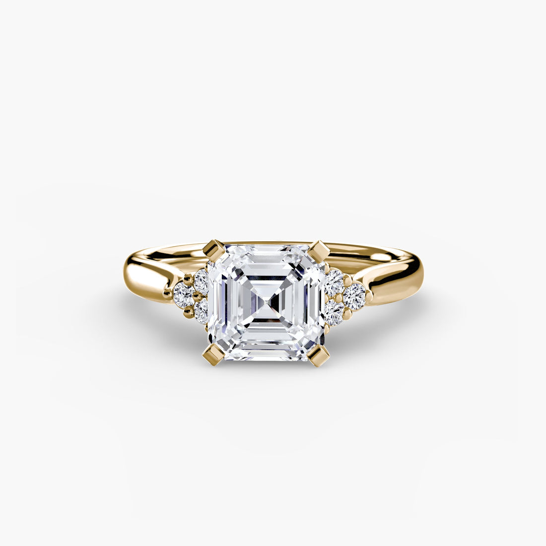 Solitaire with Cluster Shoulders 2 ALZA