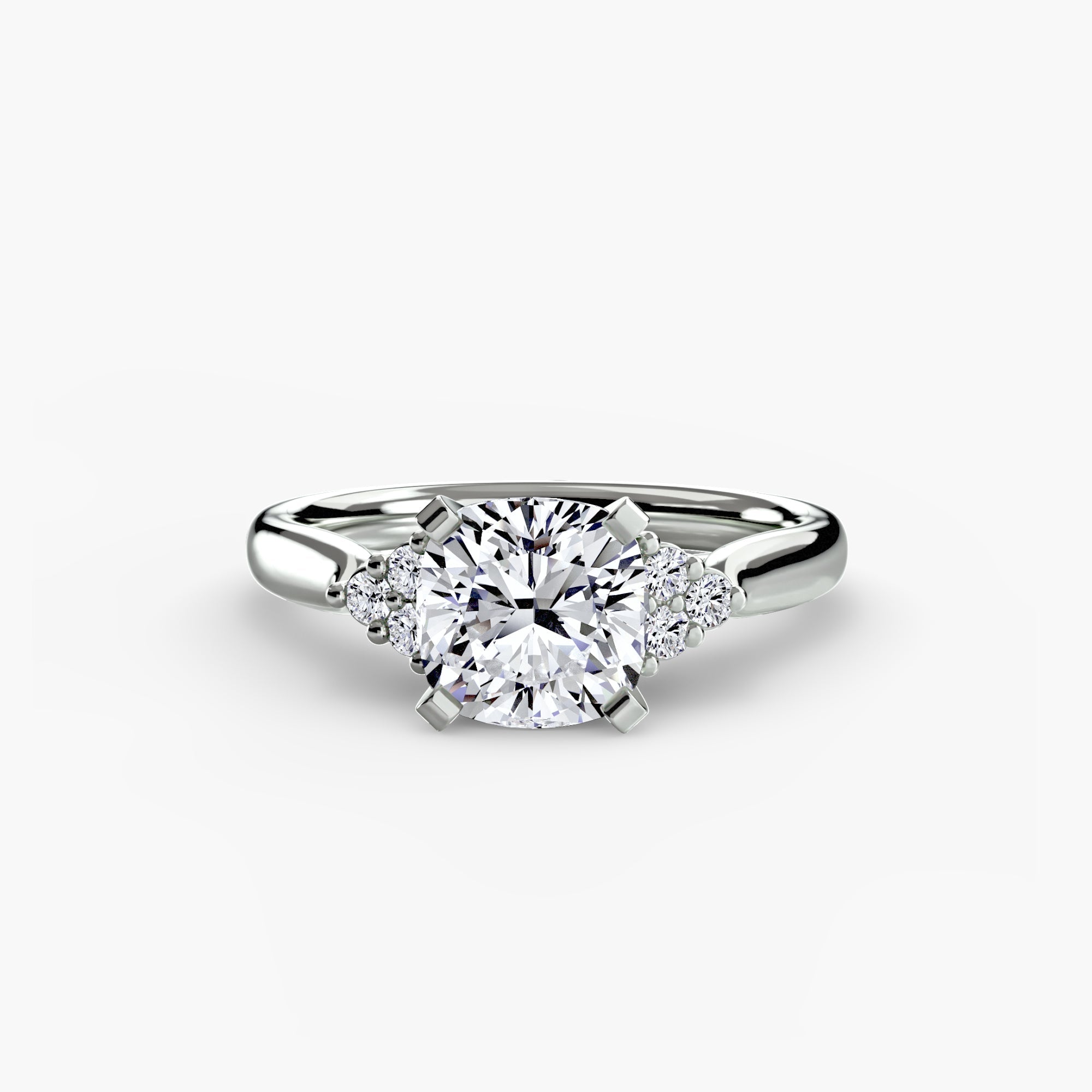 Solitaire with Cluster Shoulders 2 ALZA