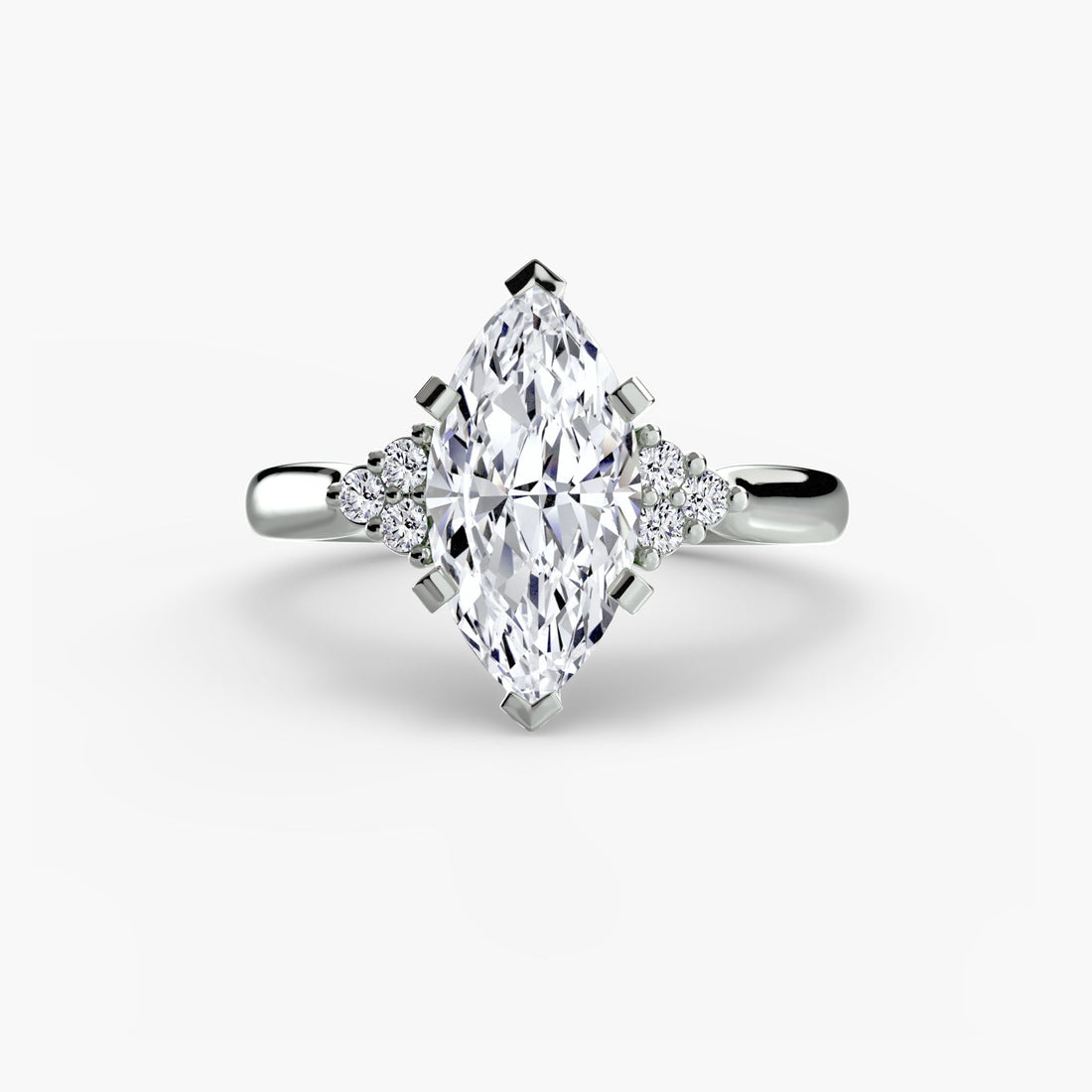 Solitaire with Cluster Shoulders 2 ALZA