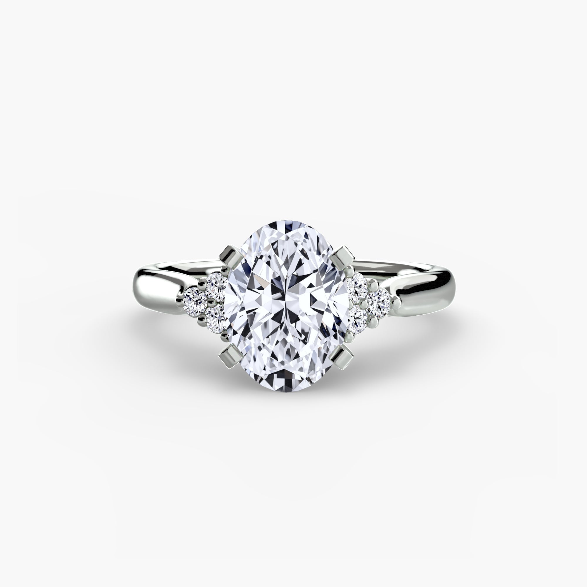 Solitaire with Cluster Shoulders 2 ALZA