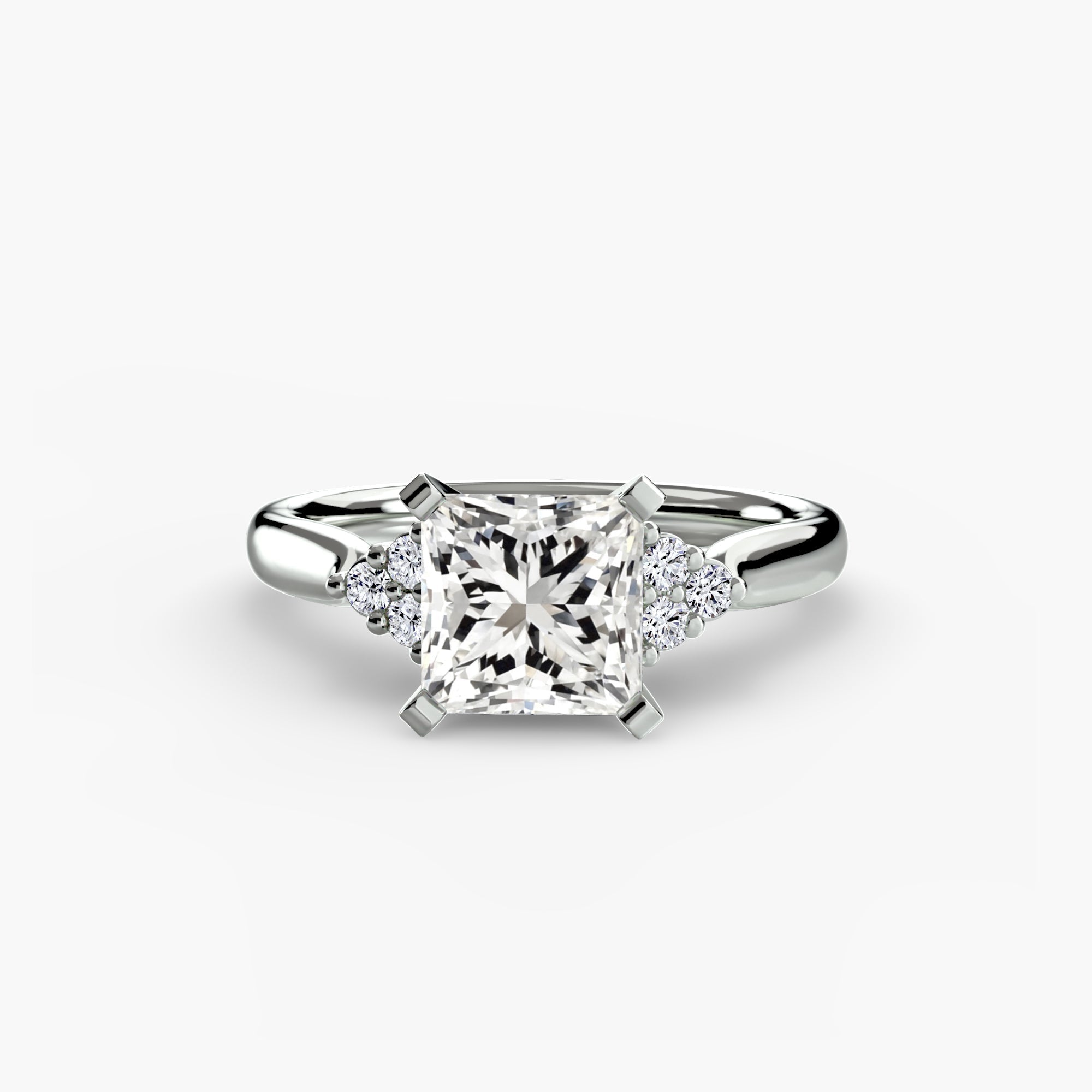 Solitaire with Cluster Shoulders 2 ALZA