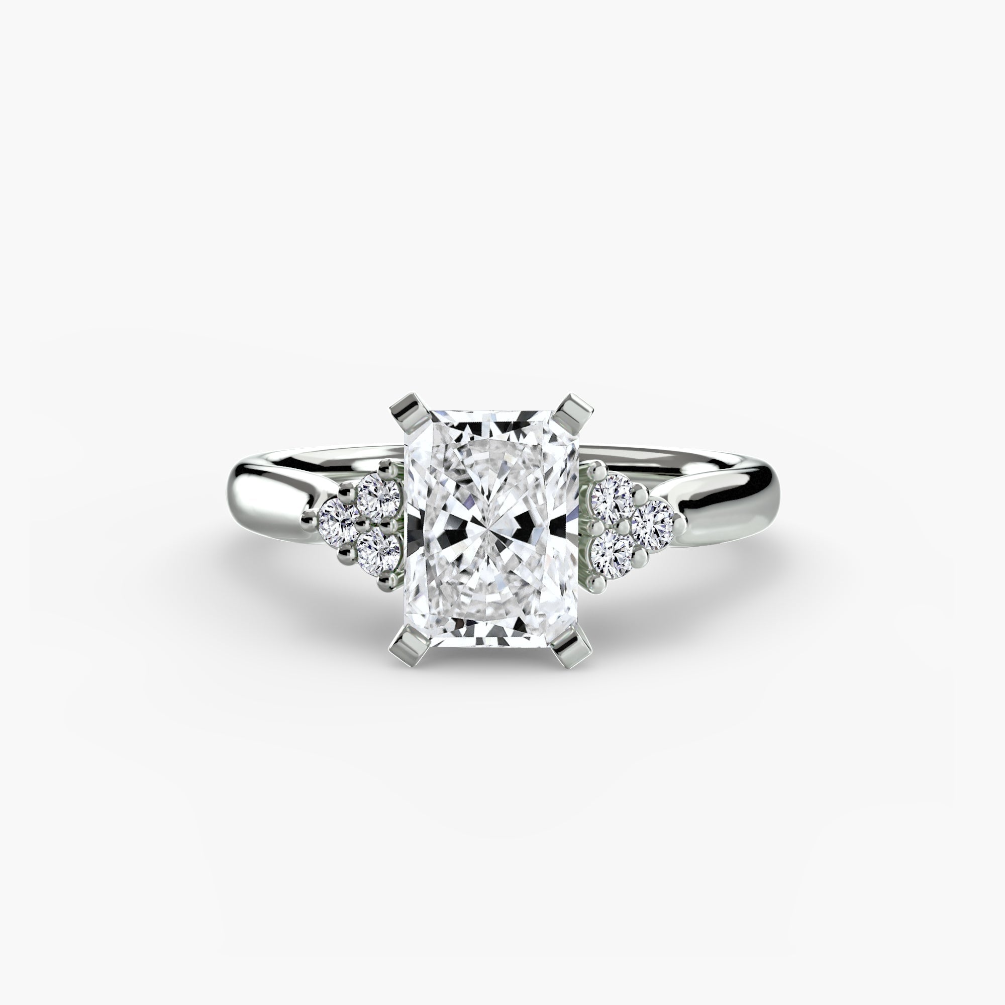 Solitaire with Cluster Shoulders 2 ALZA