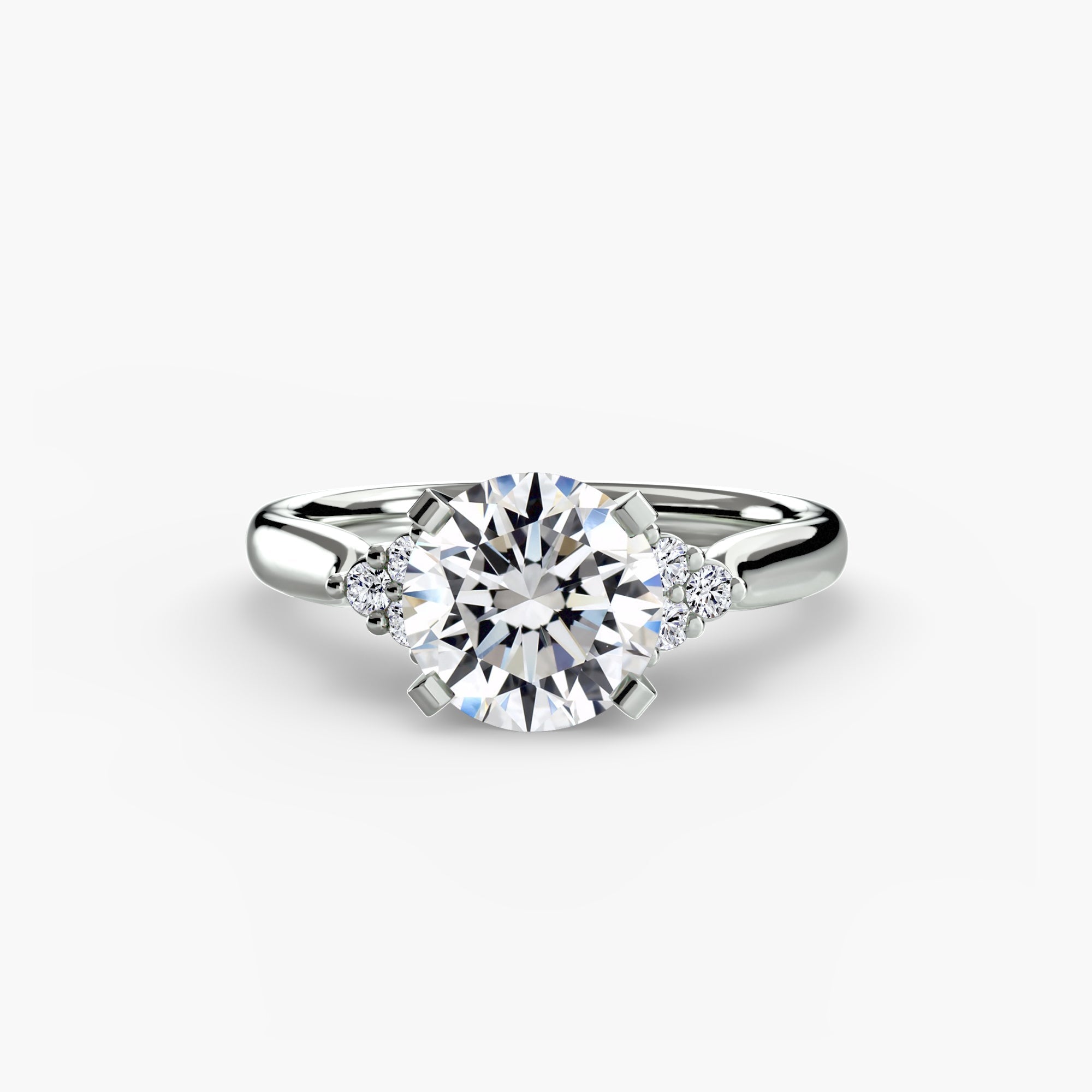 Solitaire with Cluster Shoulders 2 ALZA