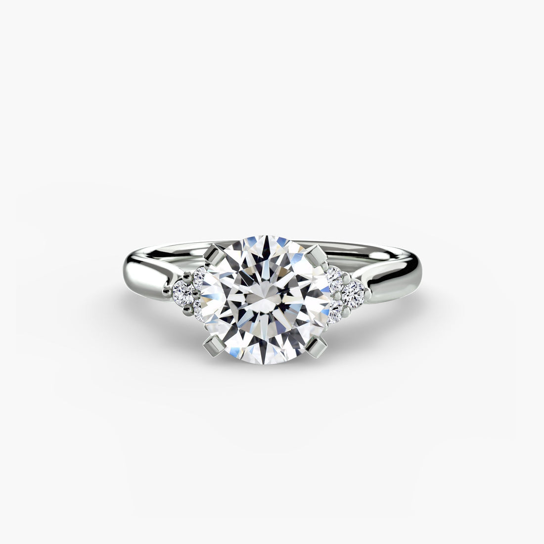 Solitaire with Cluster Shoulders 2 ALZA