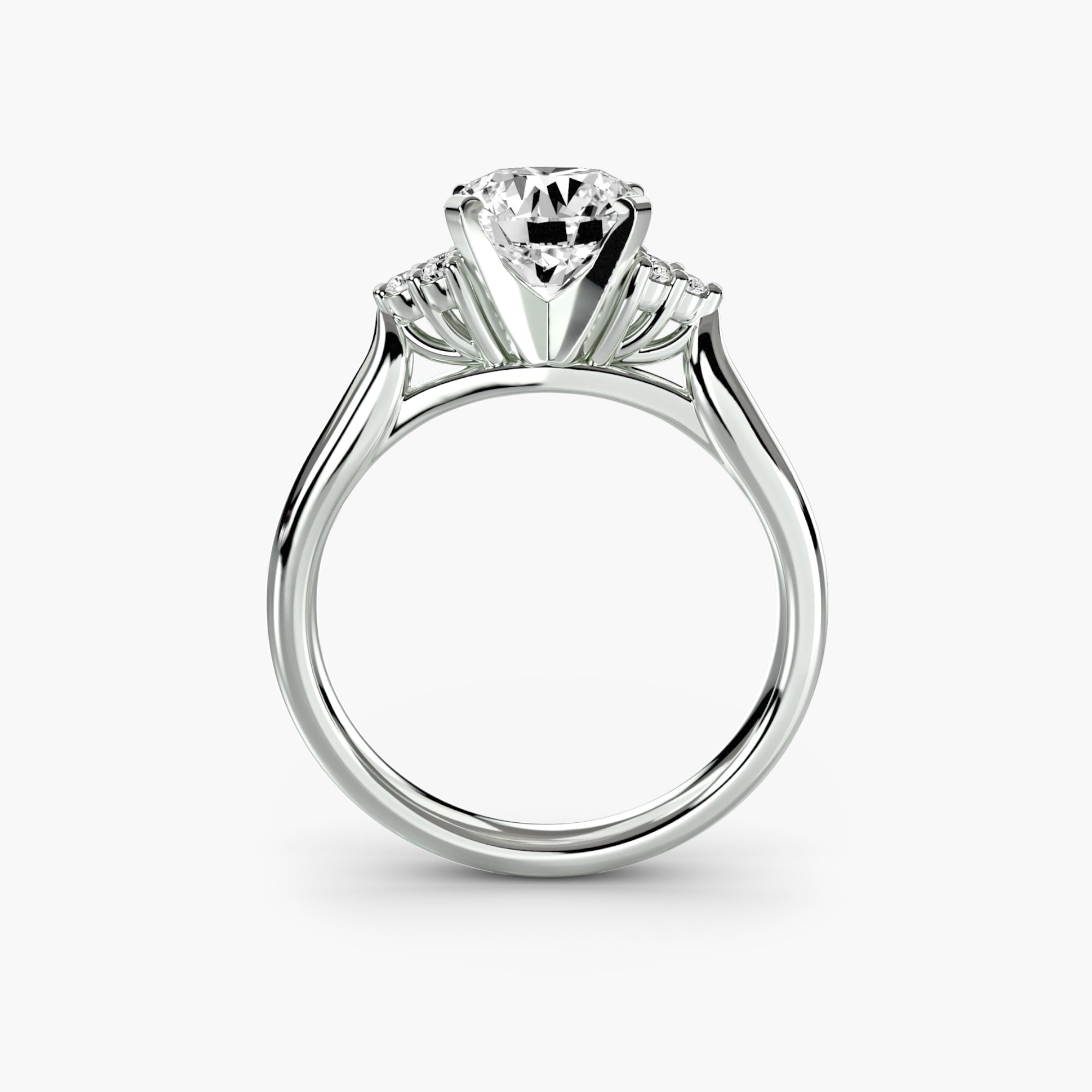 Solitaire with Cluster Shoulders 2 ALZA