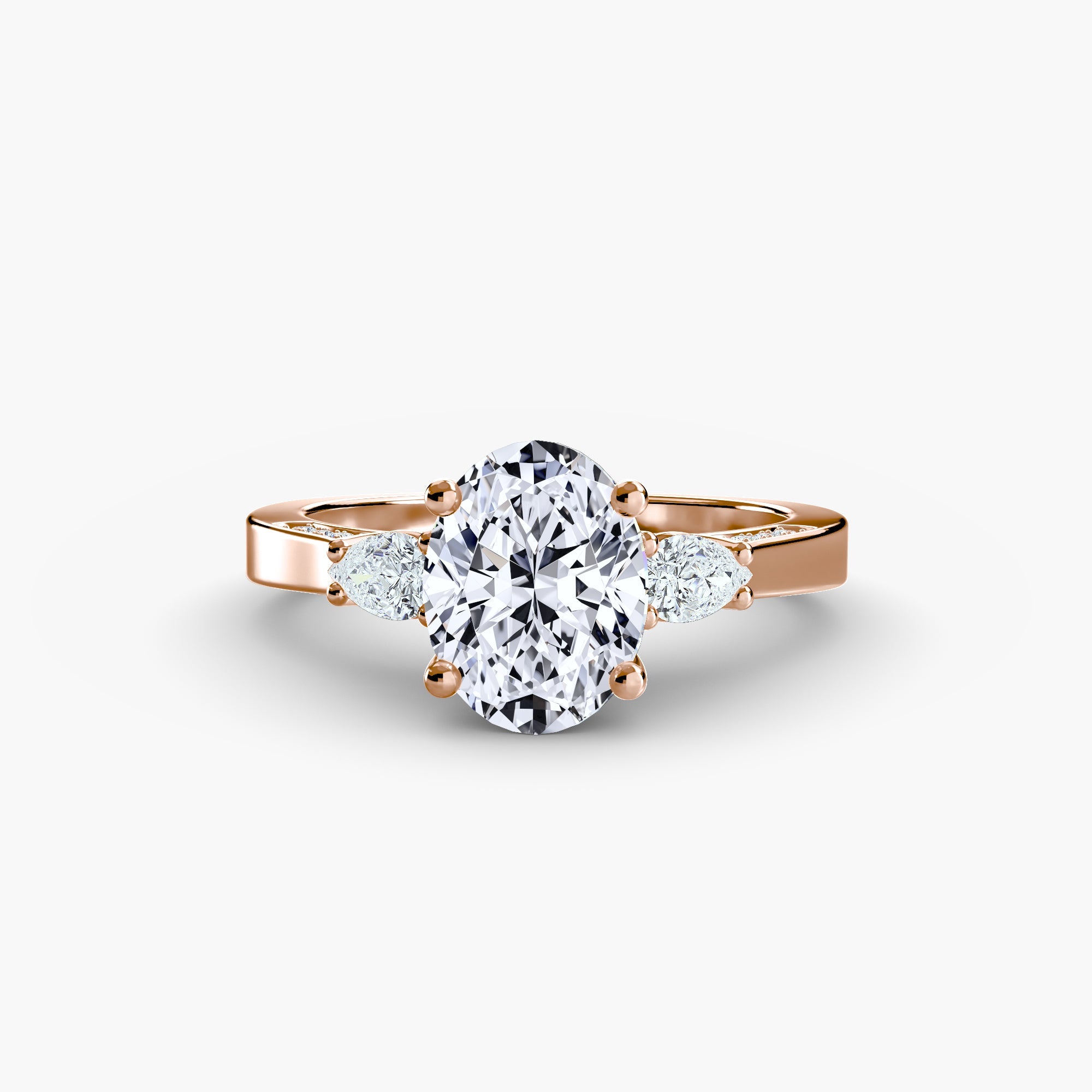 Three Stone with Pavé Shoulders ALZA